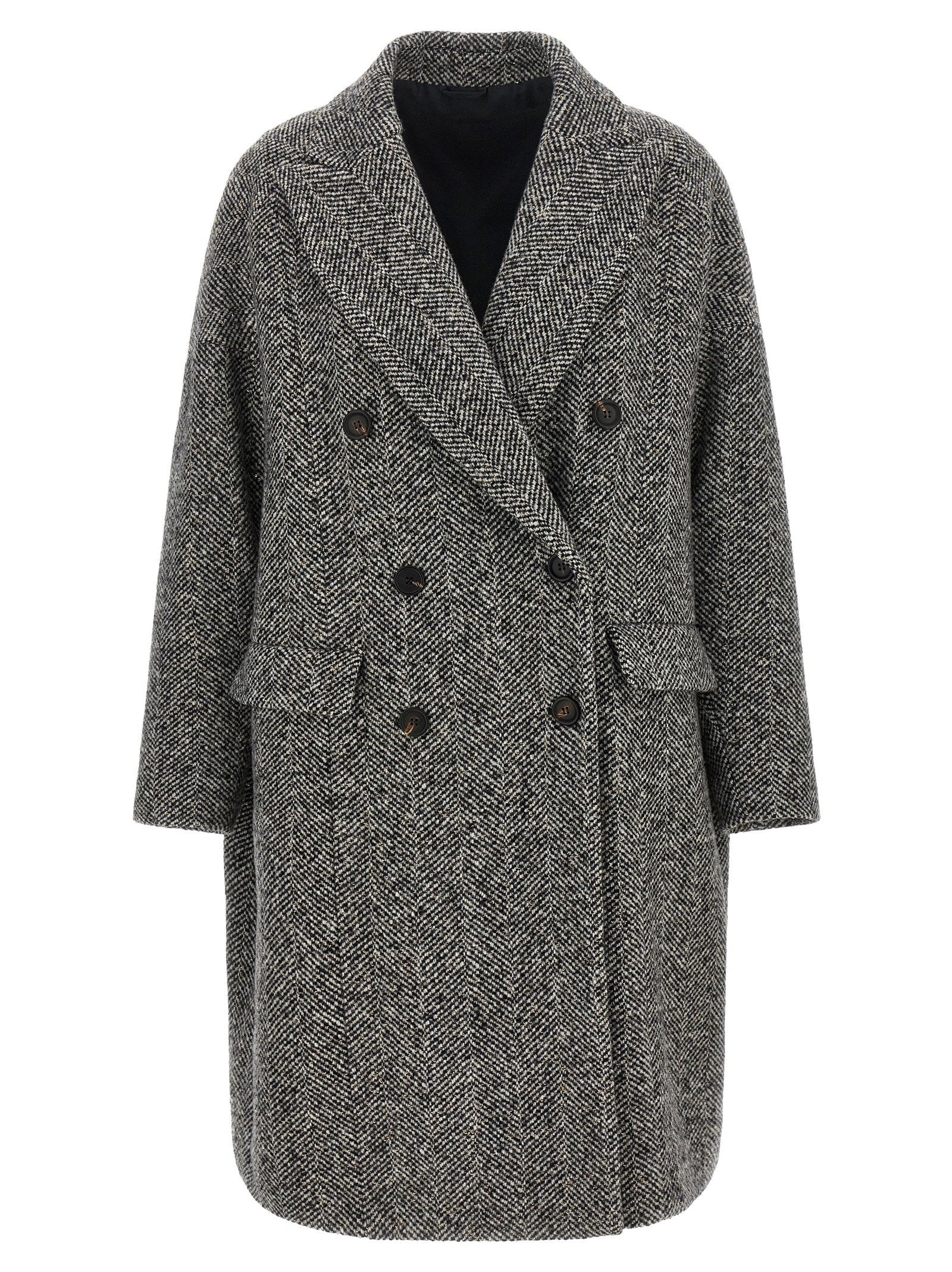 Brunello Cucinelli Dazzling Chevron Coat