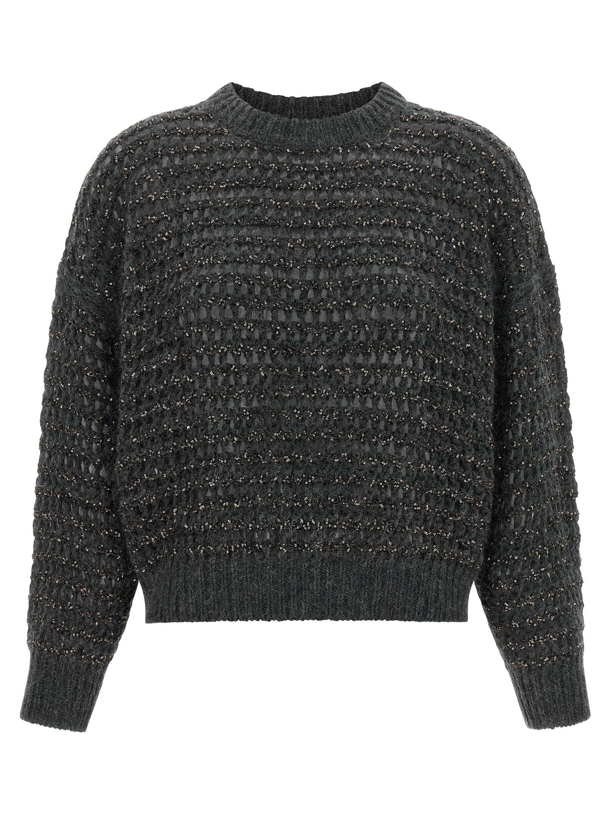 Brunello Cucinelli Dazzling Braids Sweater