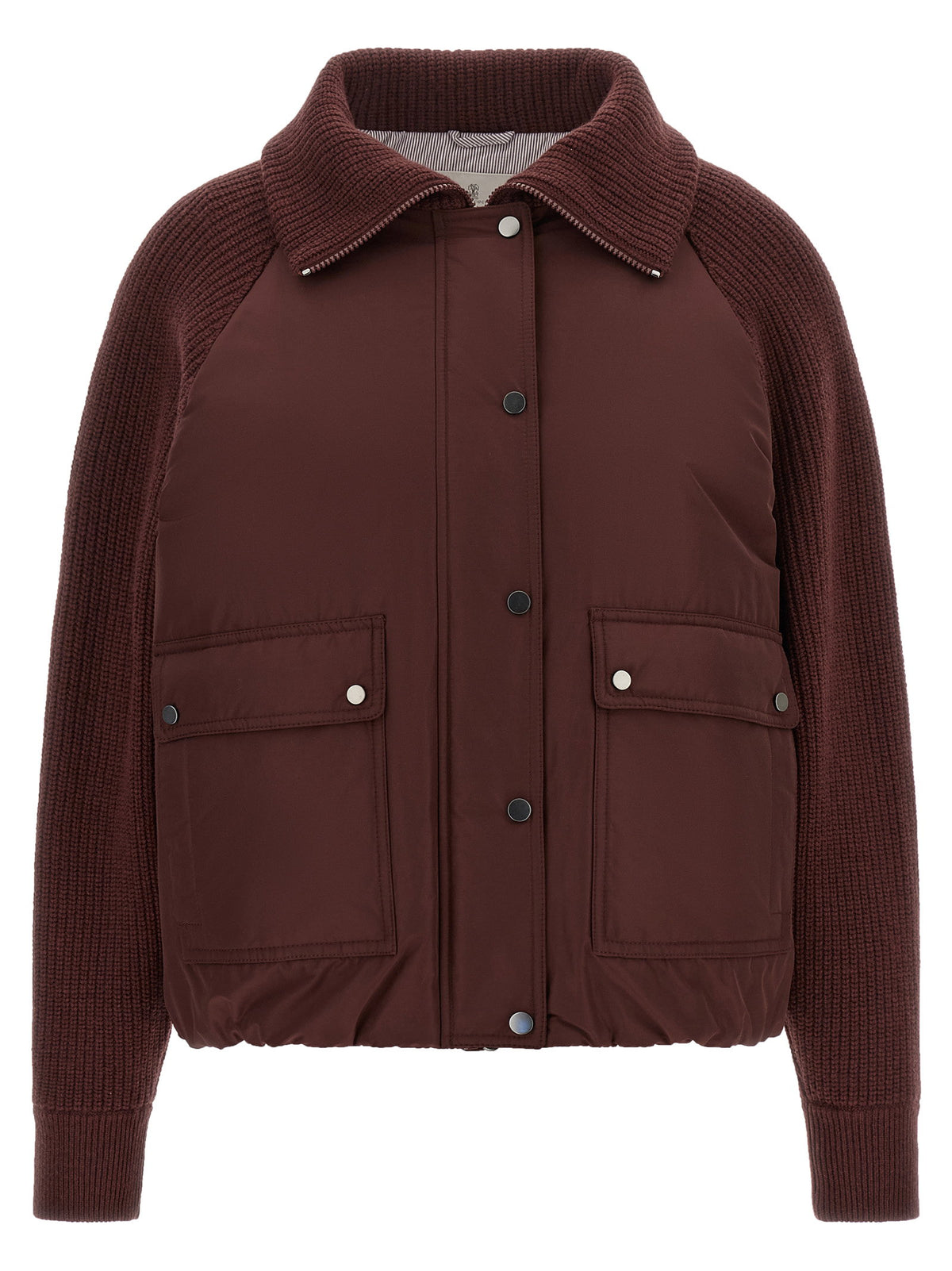 Brunello Cucinelli Shiny Zipper Pull Down Jacket
