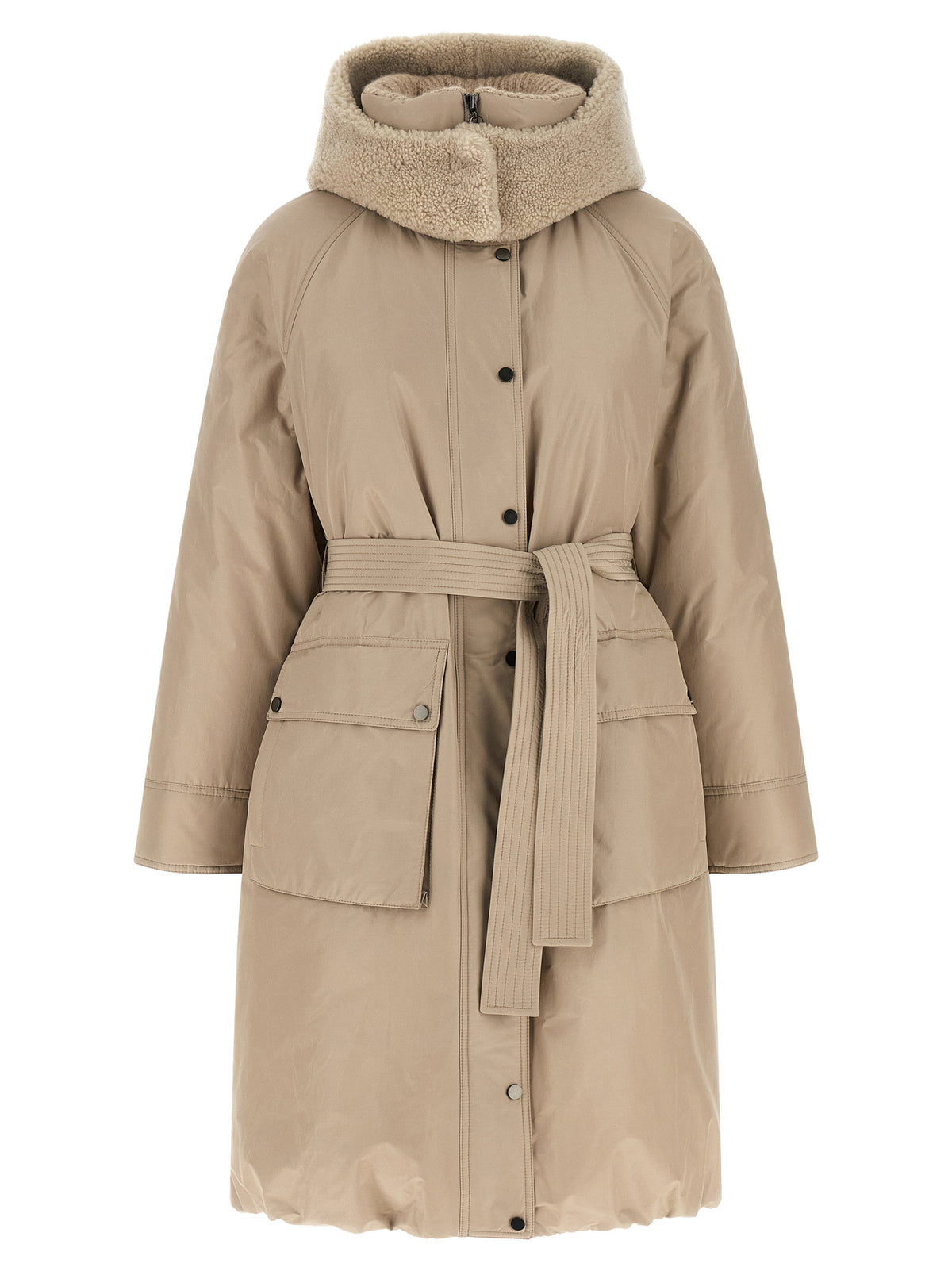 Brunello Cucinelli Beige Long Down Jacket