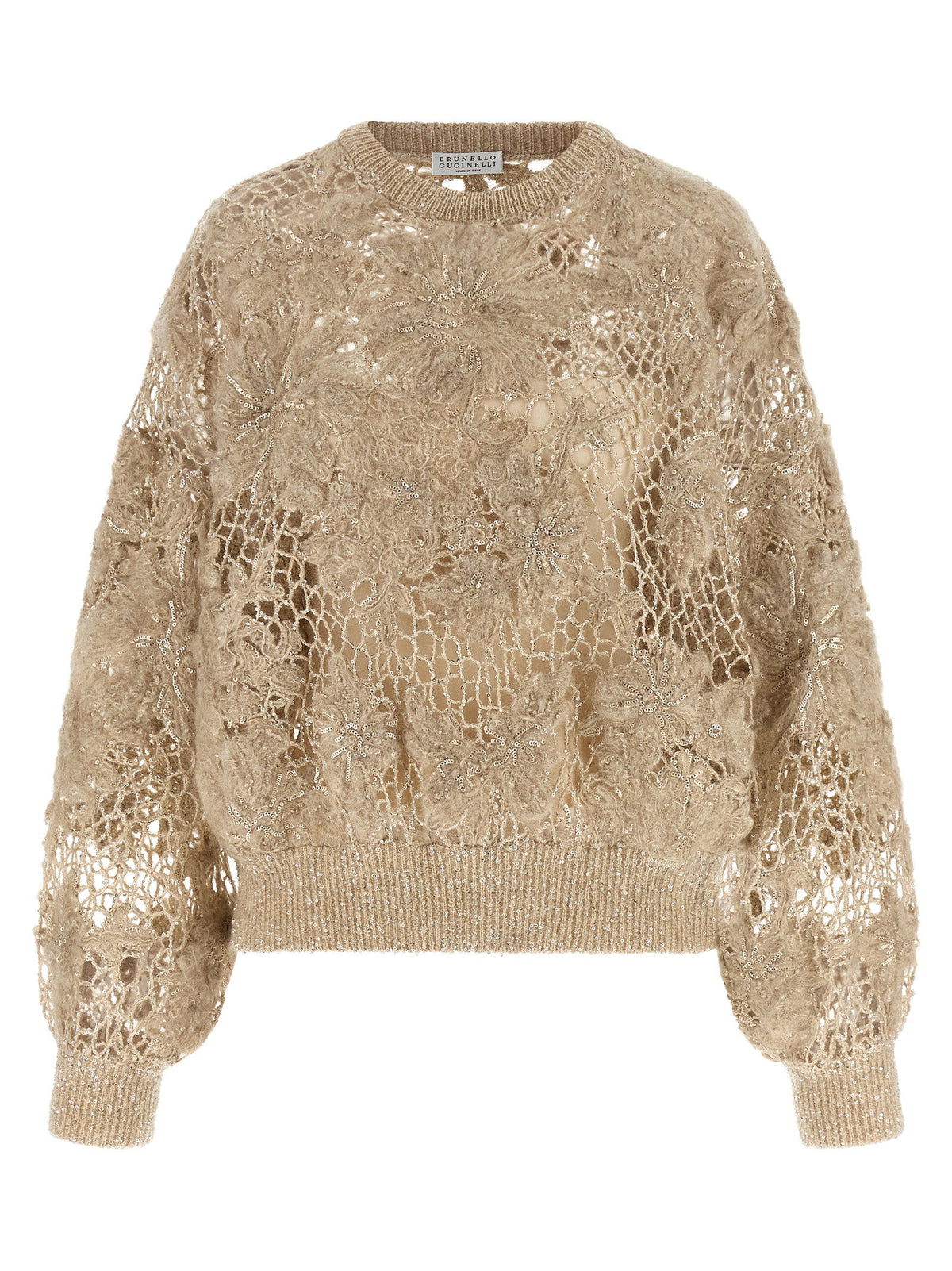 Brunello Cucinelli Whispering Bloom Embroidery Sweater