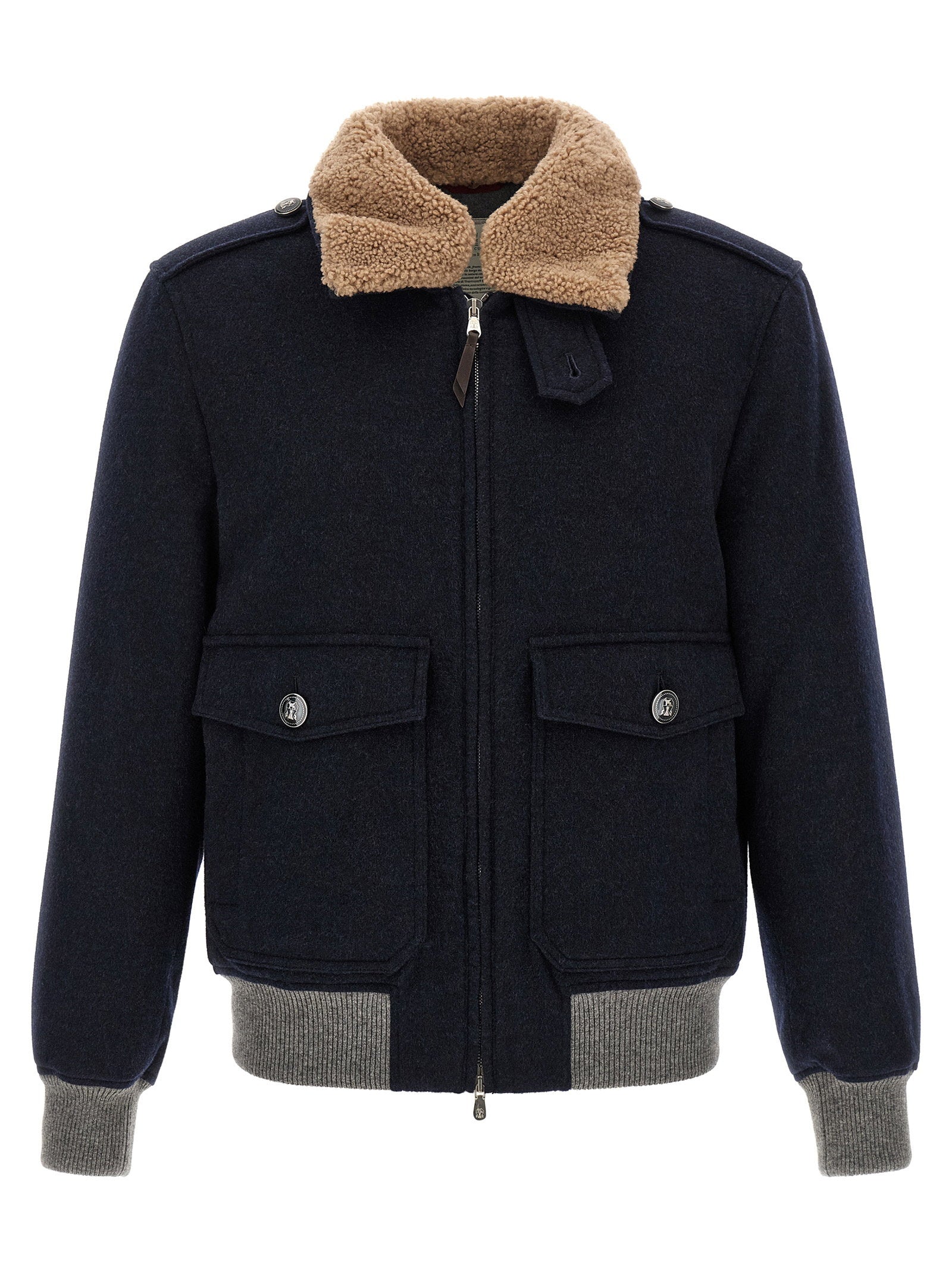 Brunello Cucinelli Cashmere Bomber Beaver