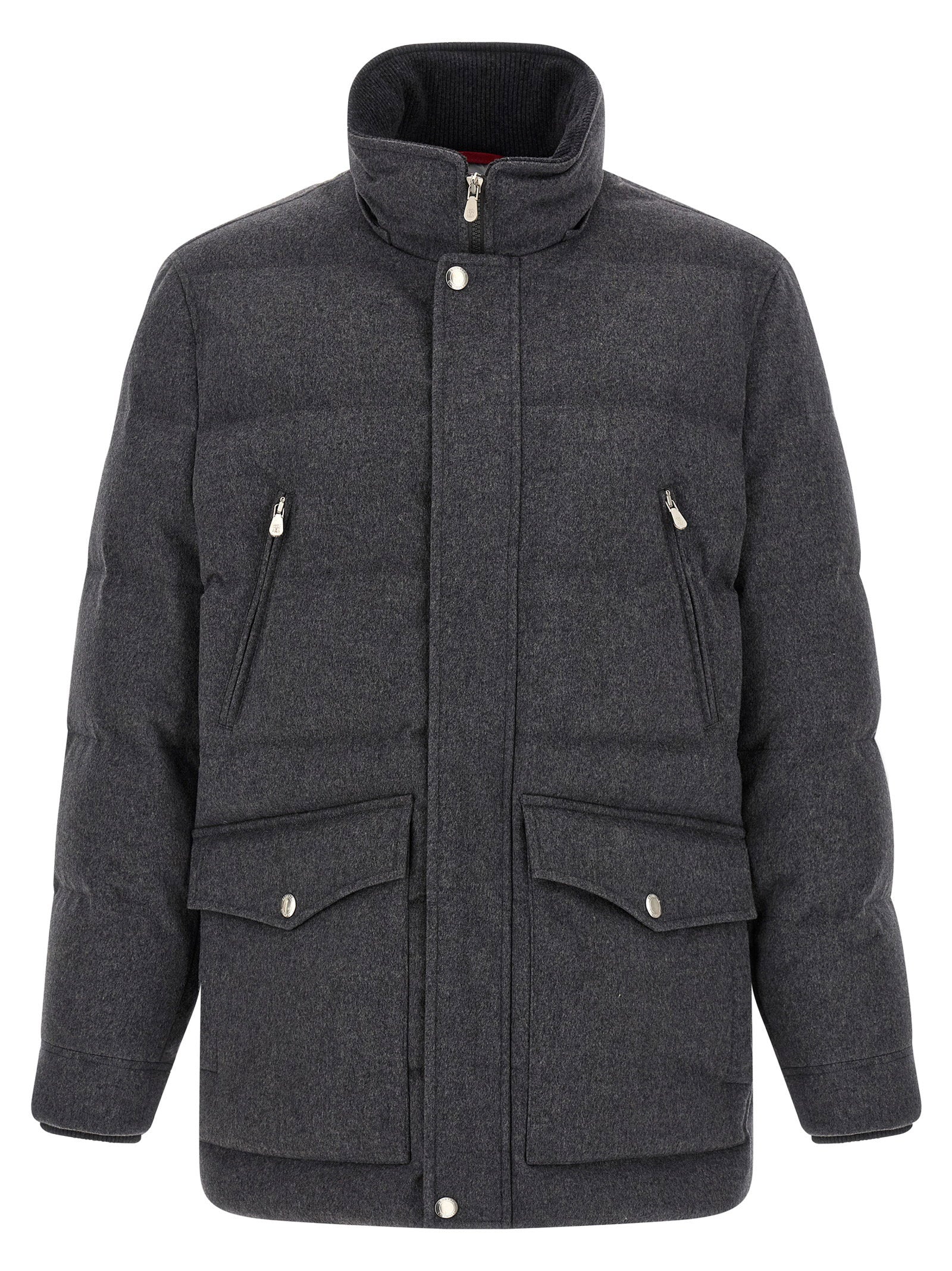 Brunello Cucinelli Membrane Wool Flannel Parka