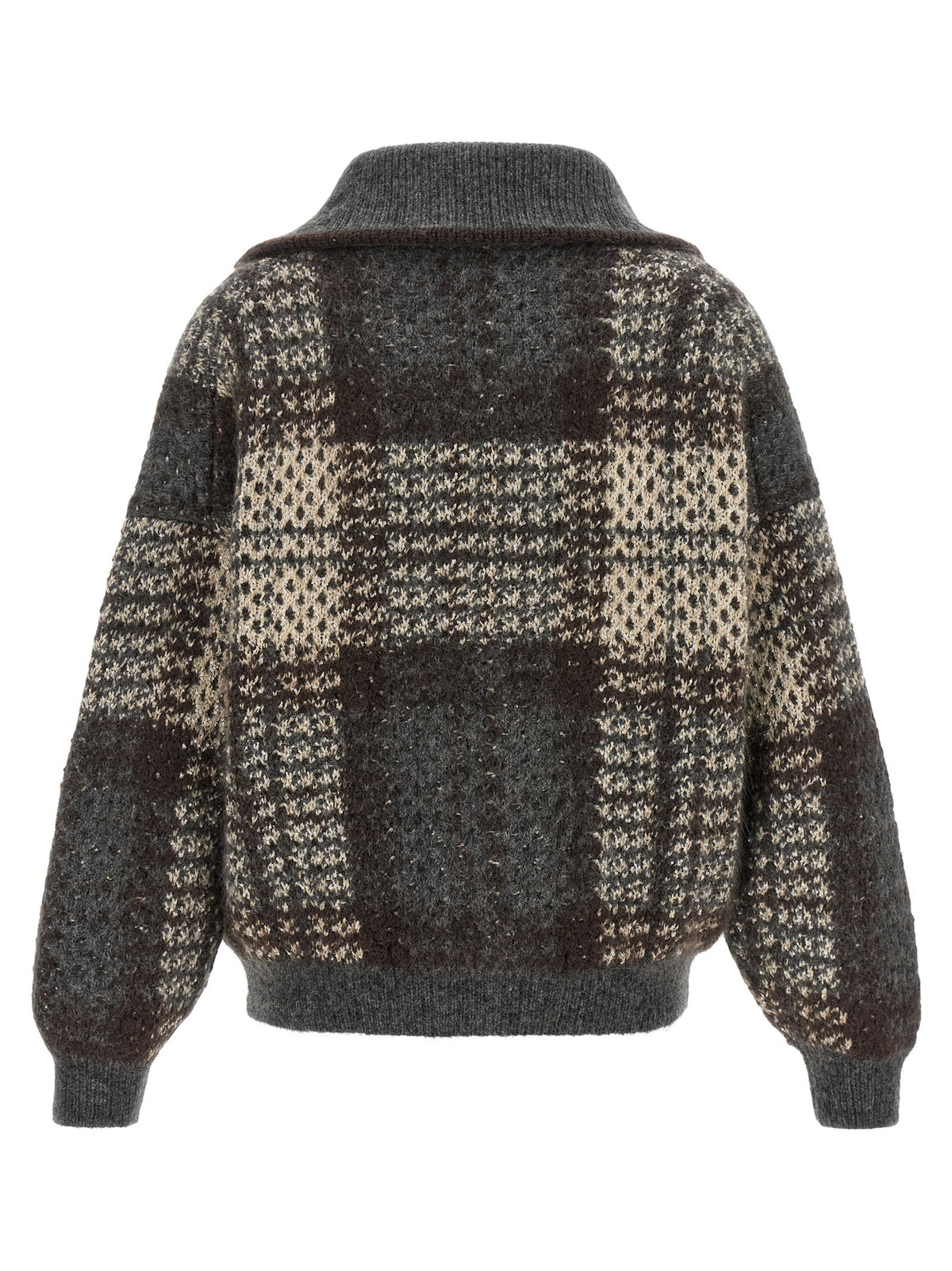 Brunello Cucinelli Double Dazzling Tartan Cardigan