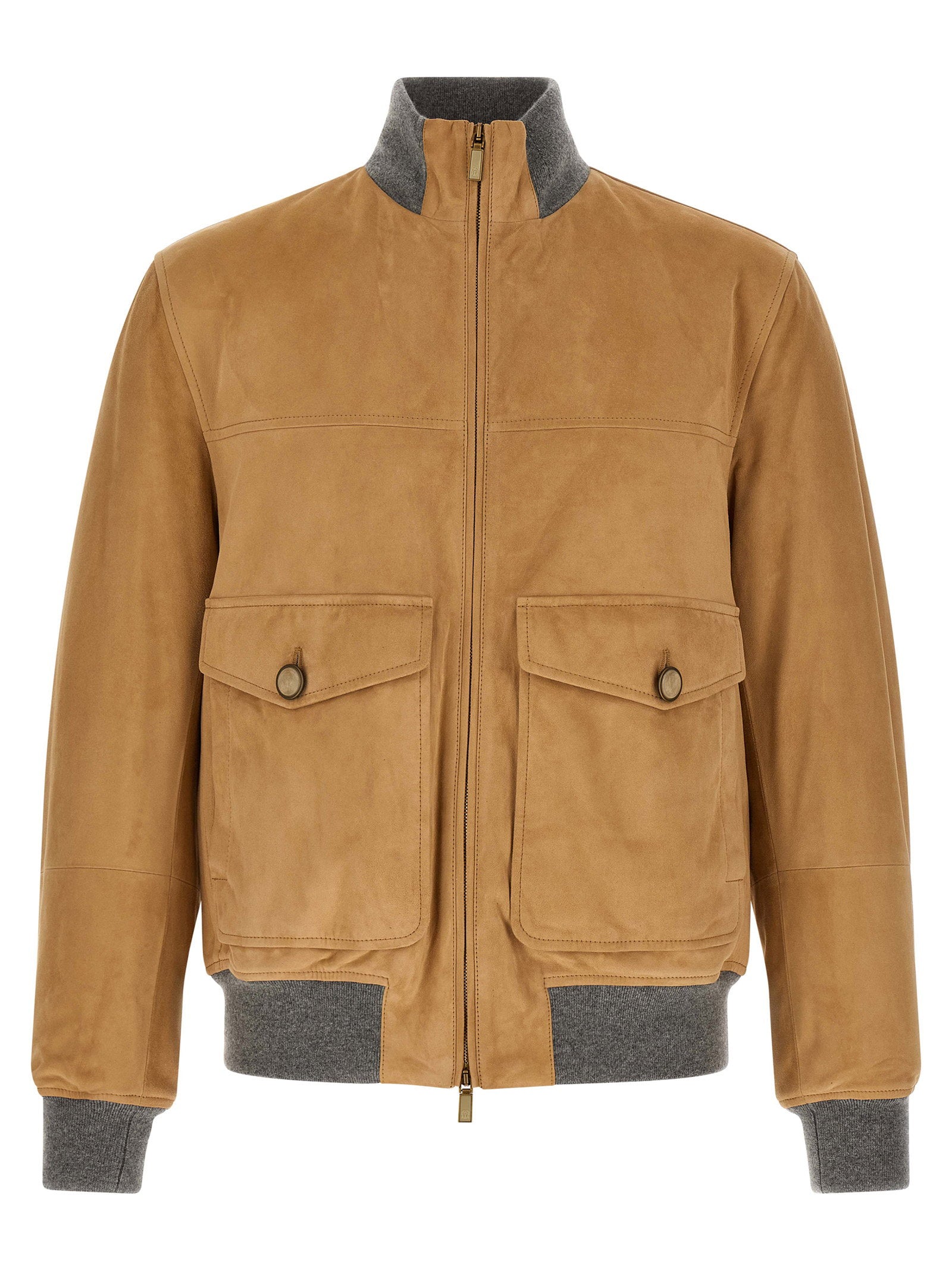 Brunello Cucinelli Padded Suede Bomber Jacket