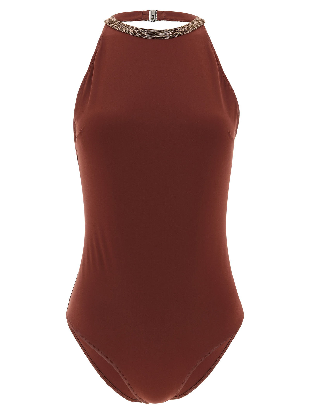 Brunello Cucinelli Precious Collar One-piece Swimsuit