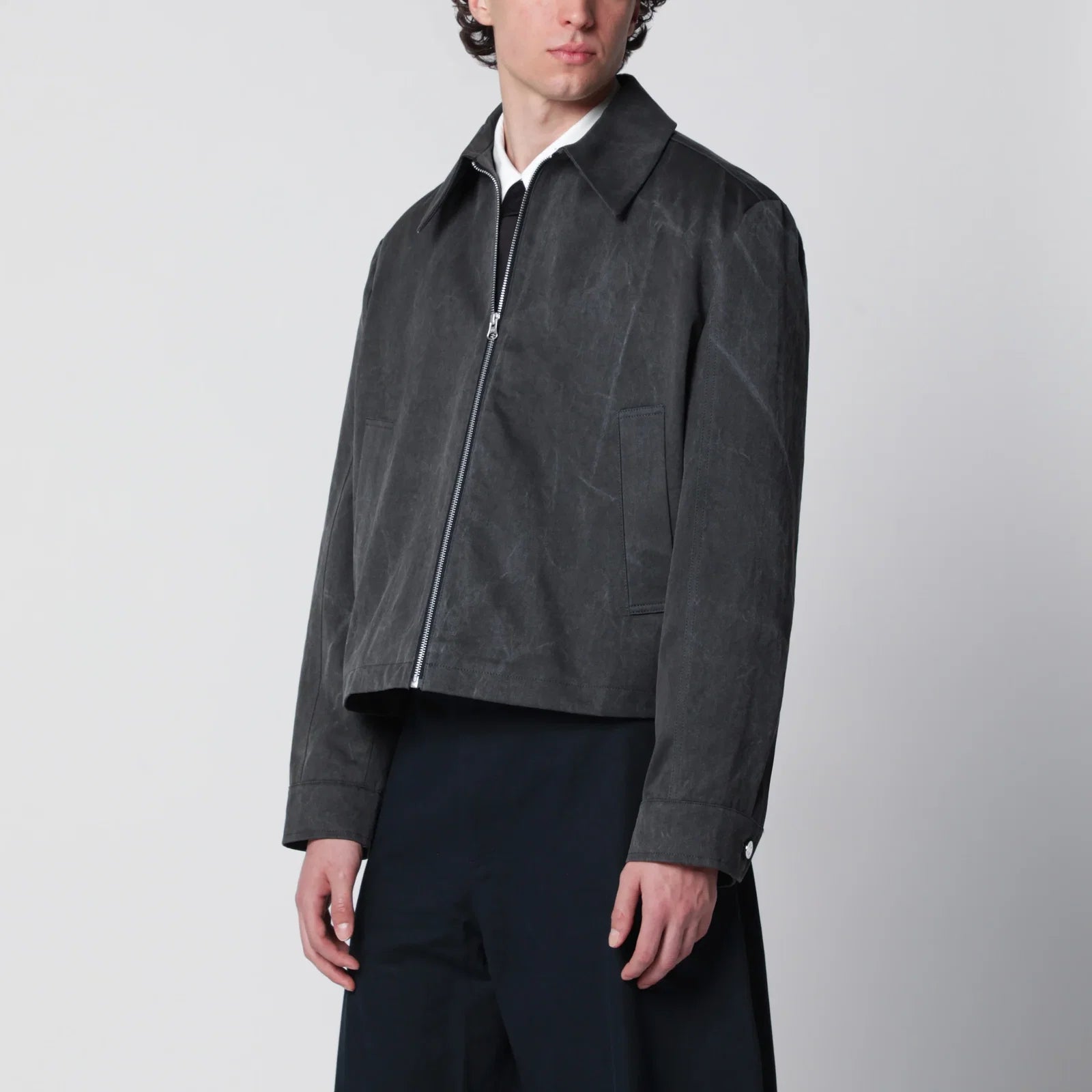 Séfr Washed grey Tazio zip-up jacket