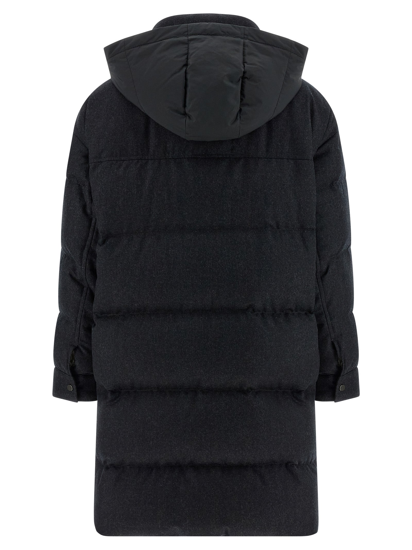 Brunello Cucinelli Shiny Zipper Pull Long Down Jacket