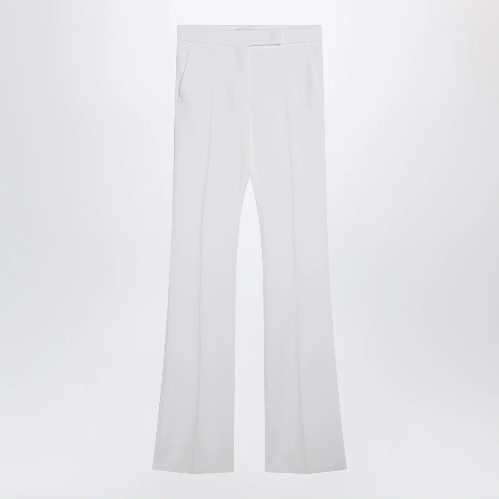 Max Mara Optical white slim trousers in crêpe canvas
