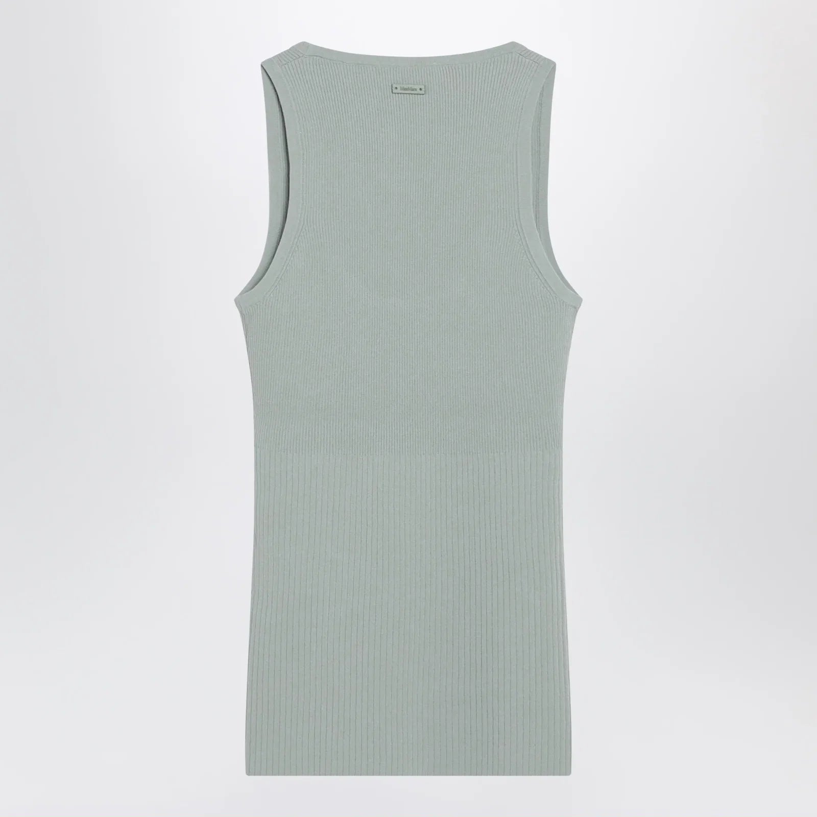 Max Mara Sleeveless ribbed top in sage green technical yarn