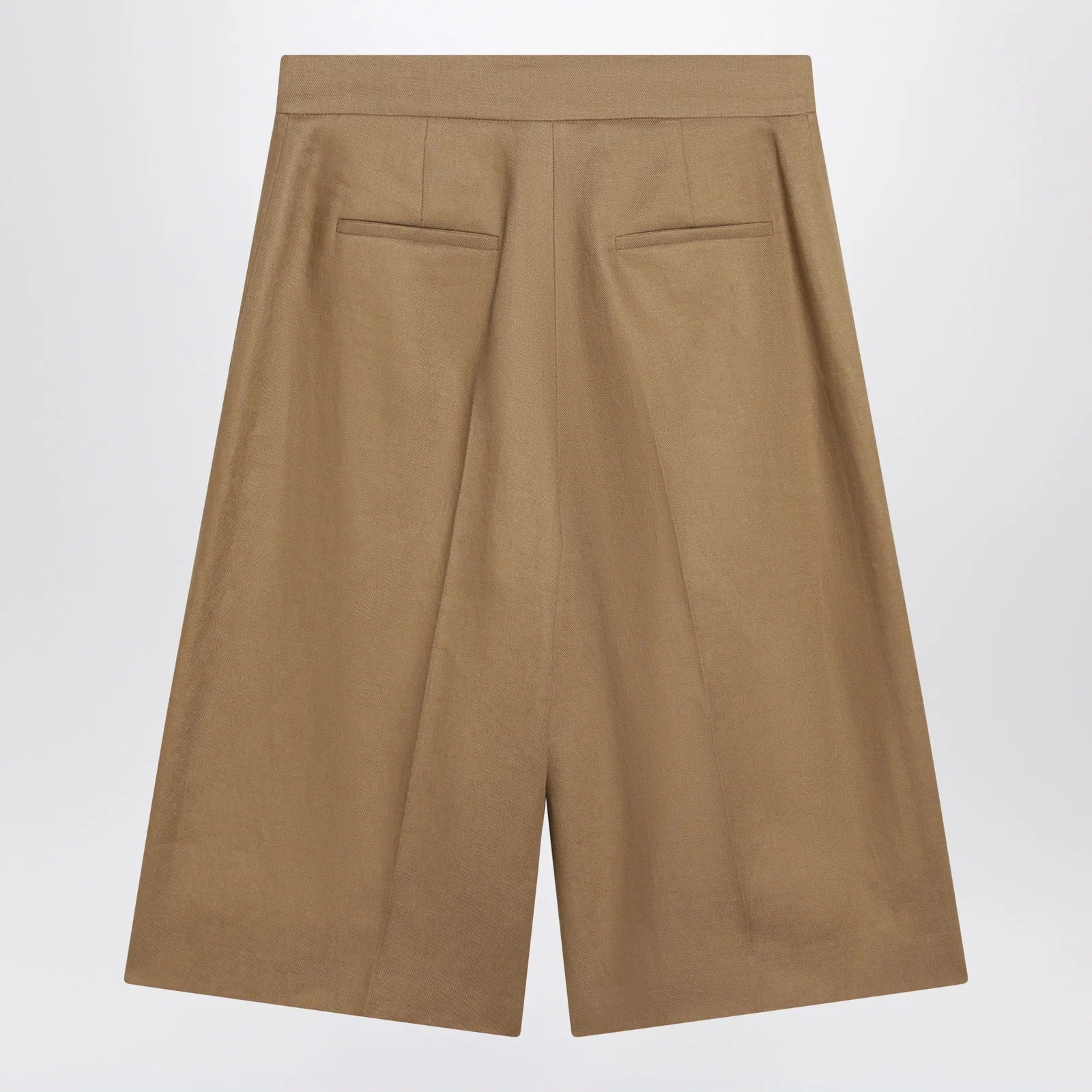Max Mara Sand-colored linen bermuda shorts