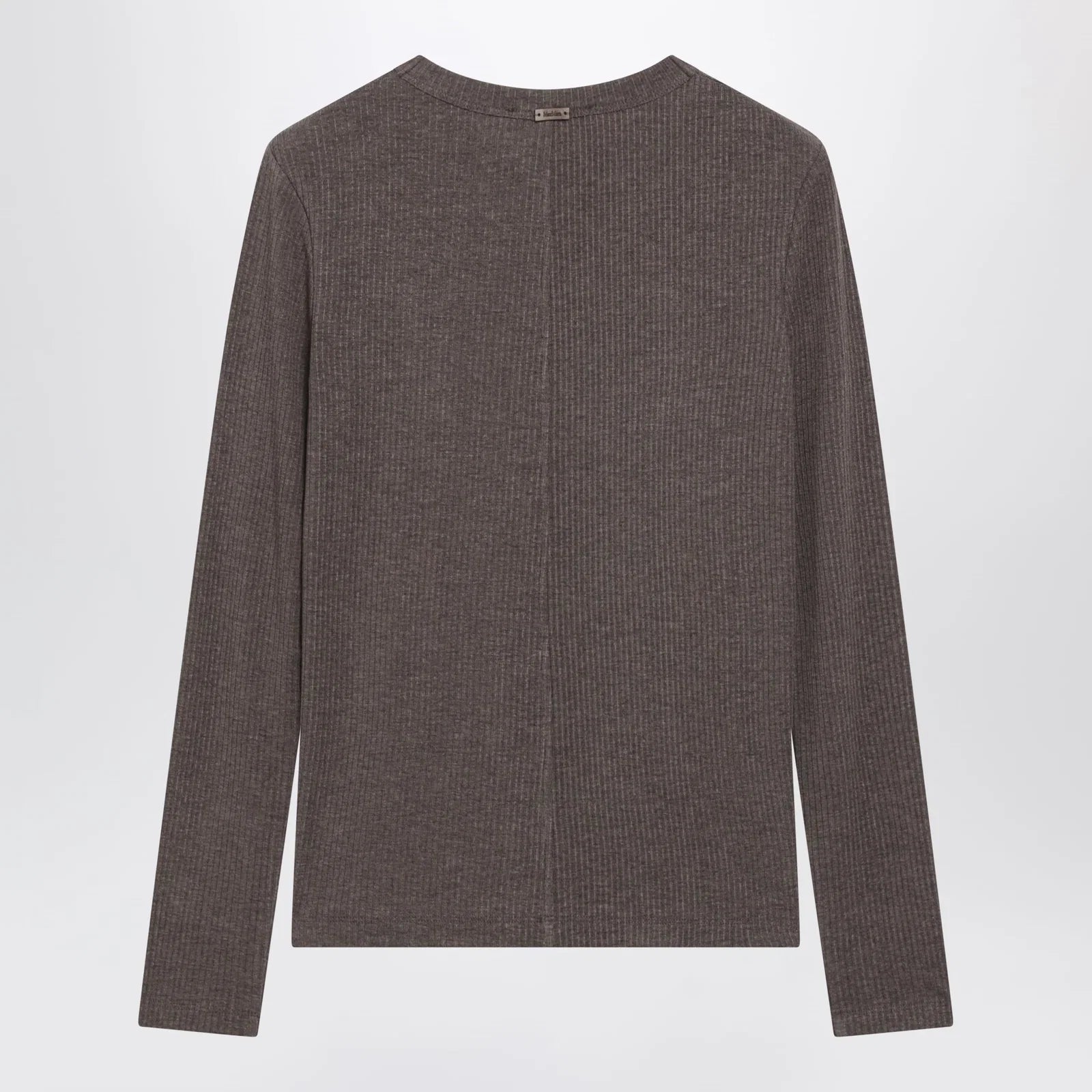 Max Mara Long-Sleeve T-Shirt in Dark Khaki Jersey