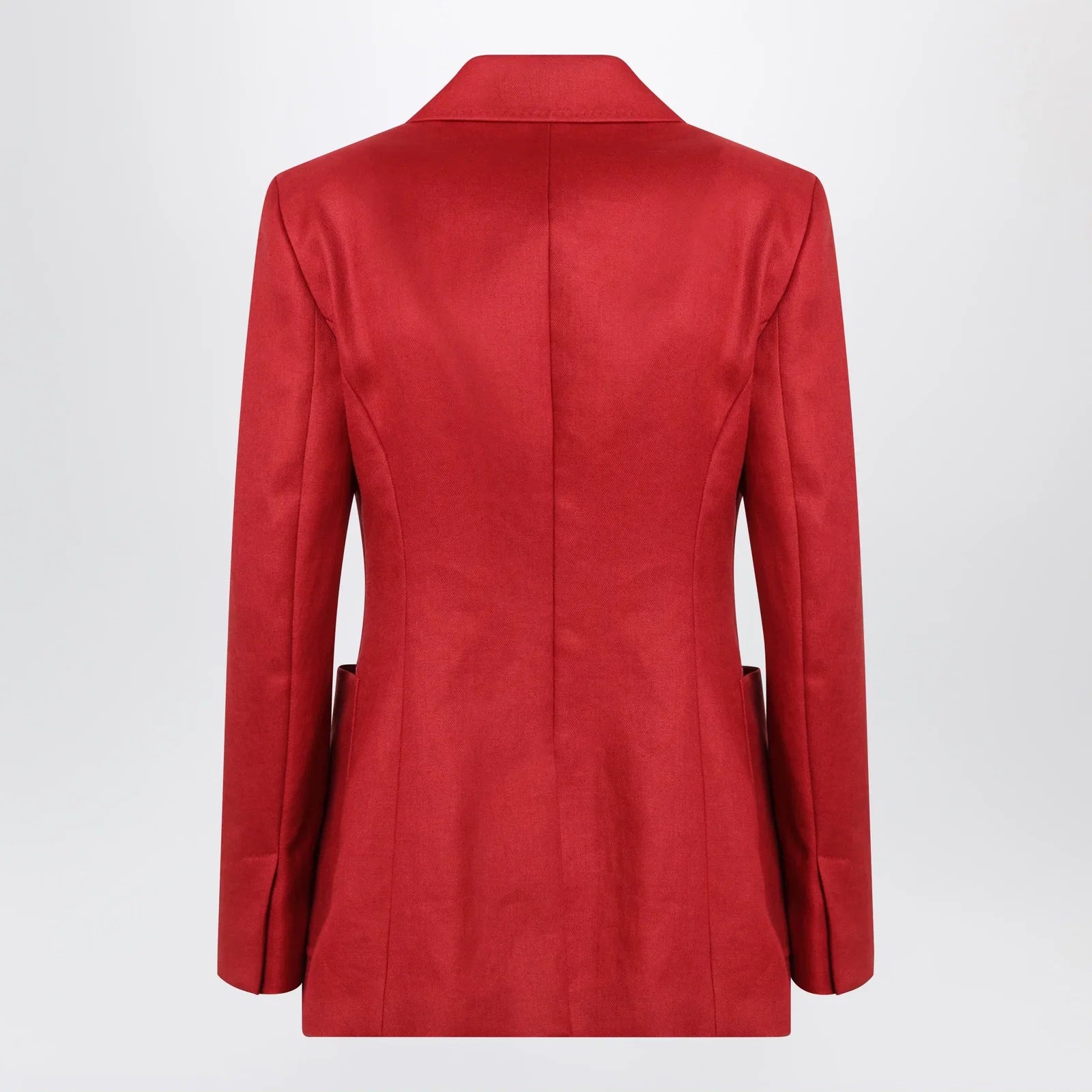 Max Mara Semi-fitted single-breasted blazer in red linen