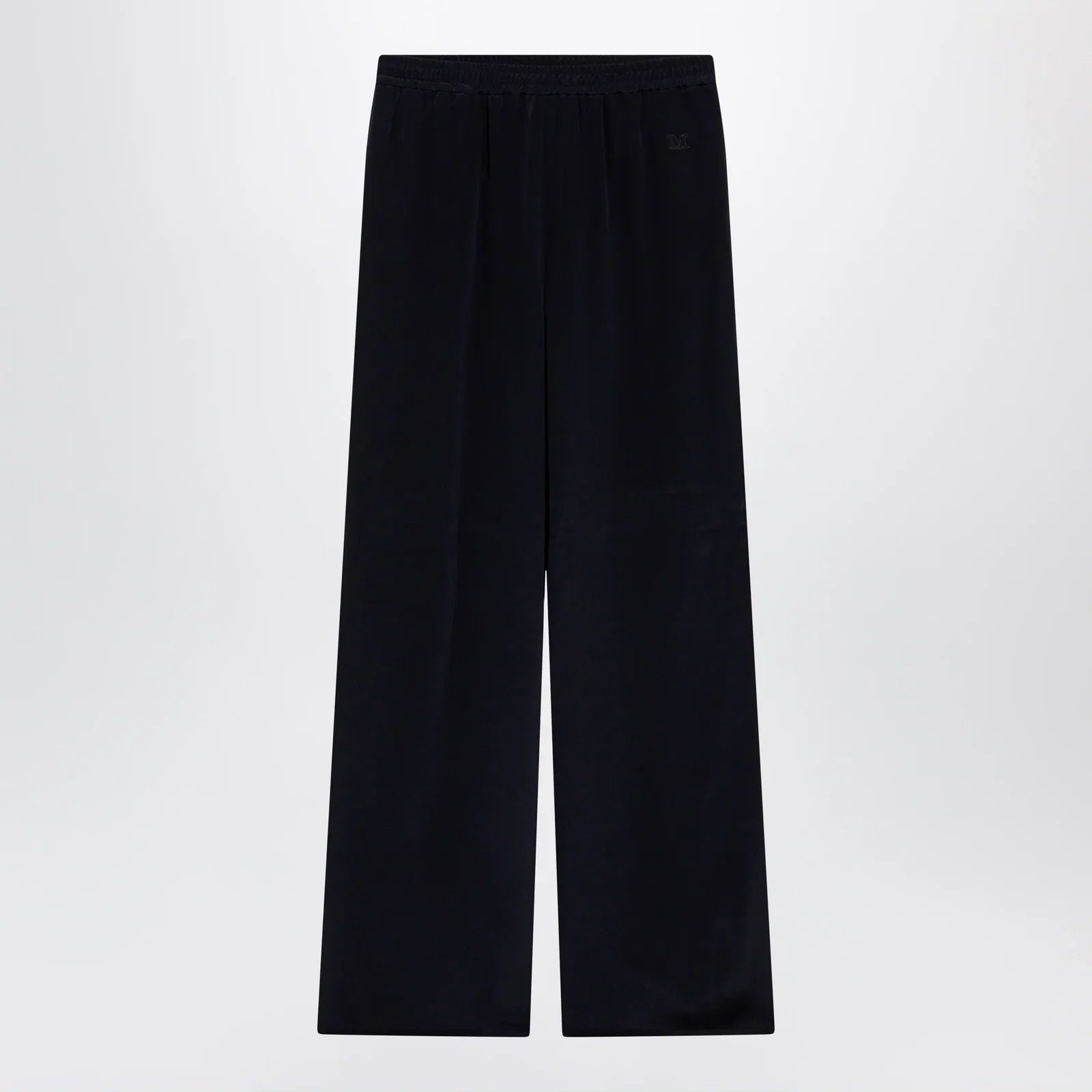 Max Mara Navy blue silk relaxed trousers