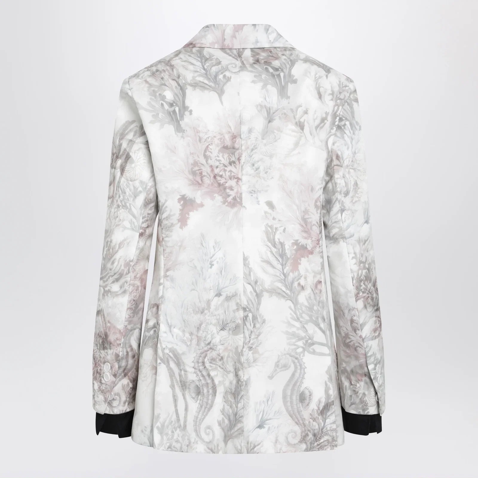 Max Mara Slim blazer in printed organza and cotton gabardine