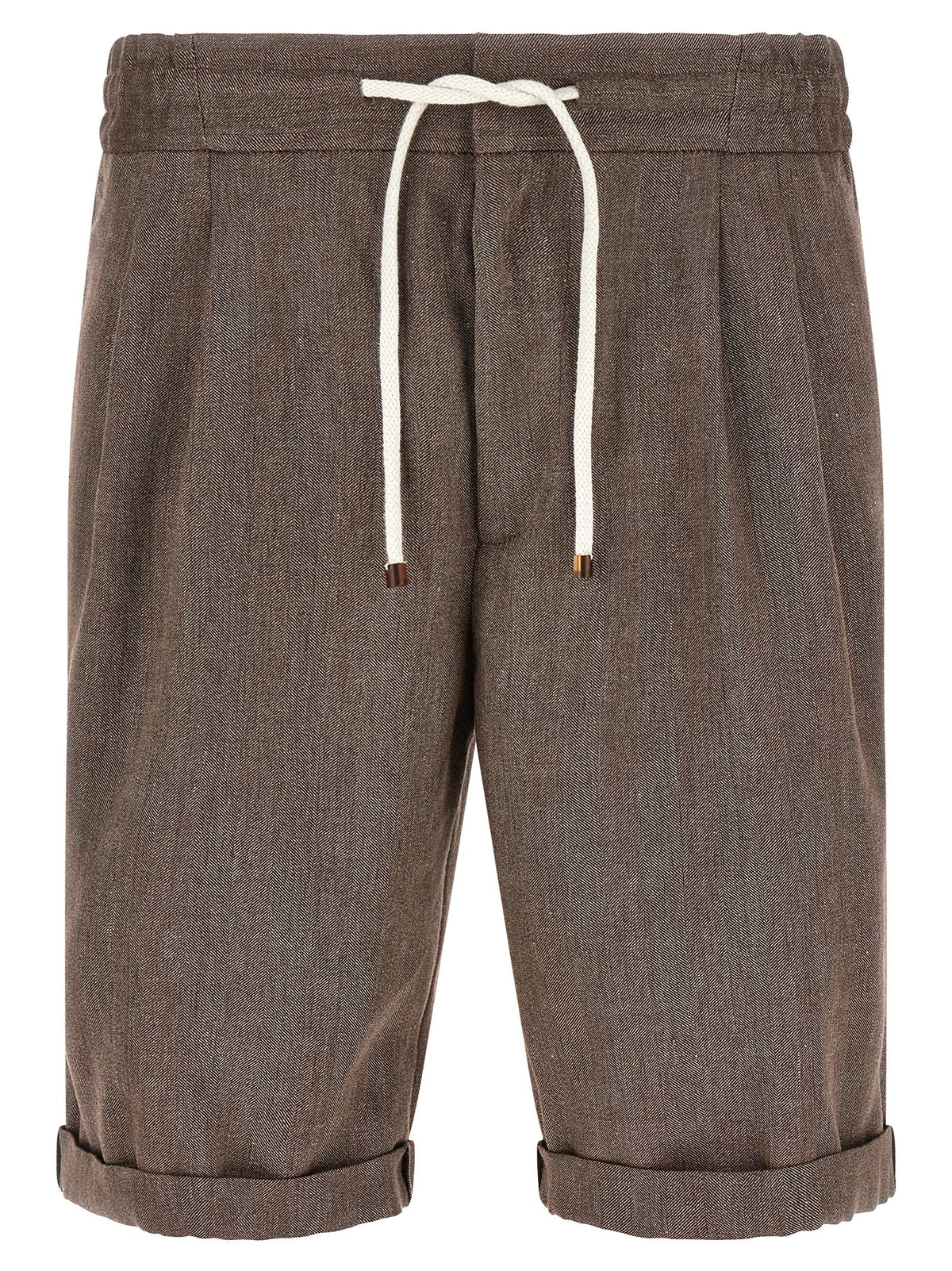 Brunello Cucinelli Linen And Wool Bermuda Shorts