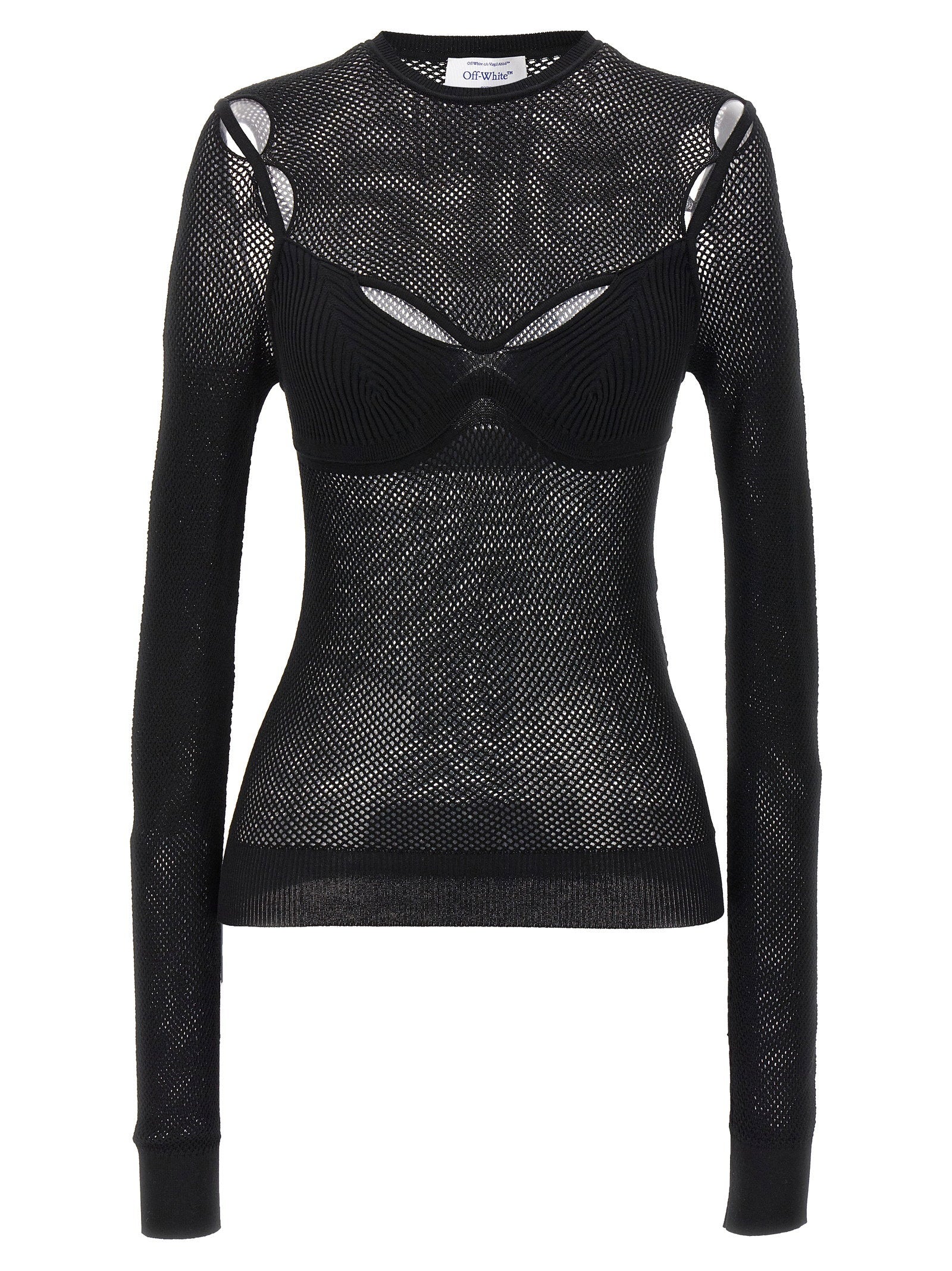 Off White Net Arrow Bralette Top