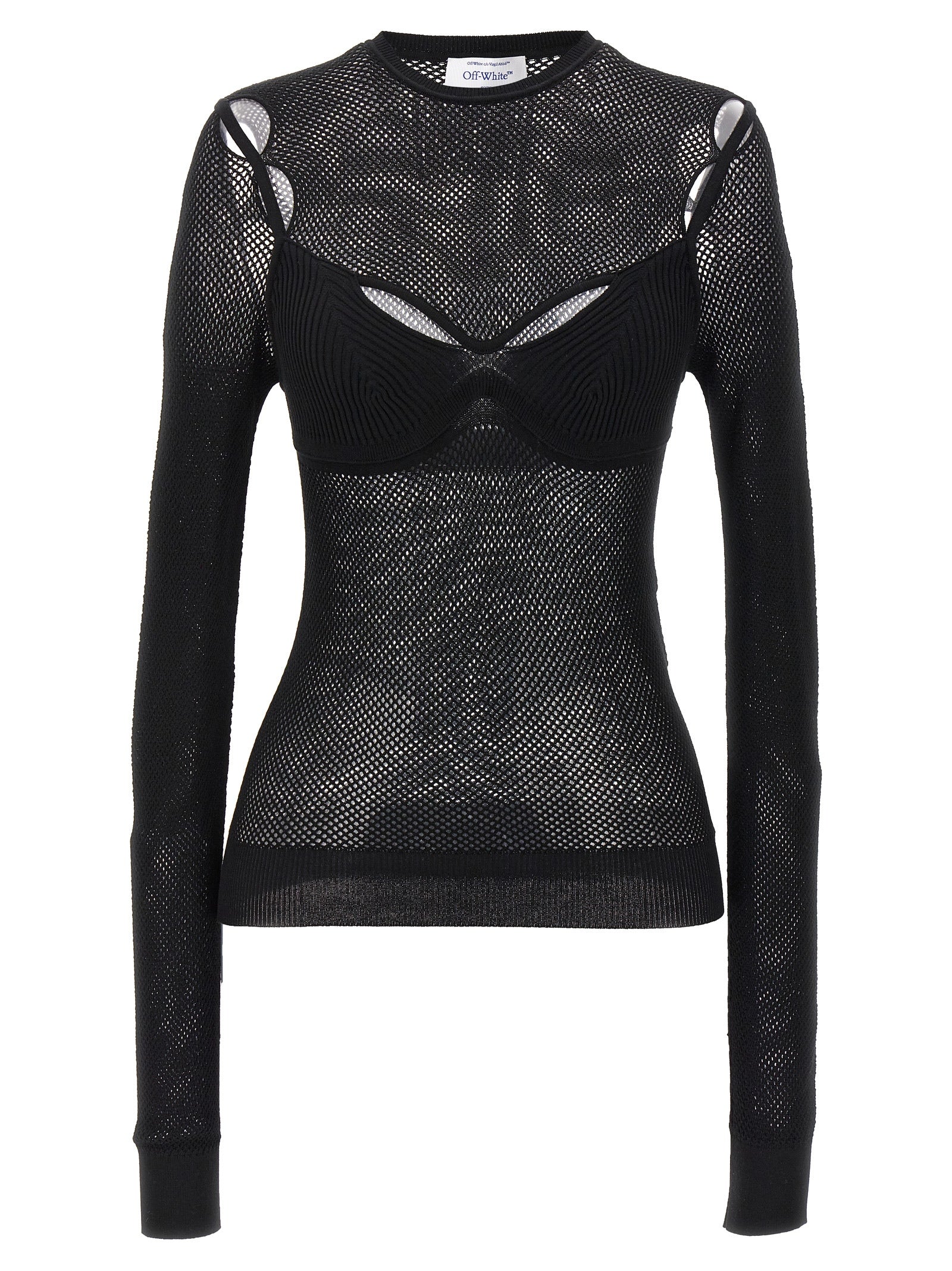 Off White Net Arrow Bralette Top