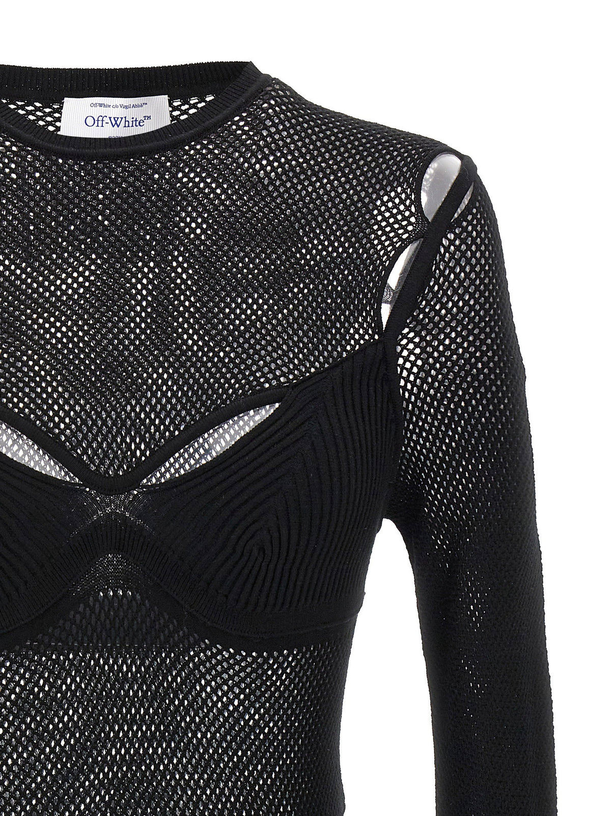 Off White Net Arrow Bralette Top
