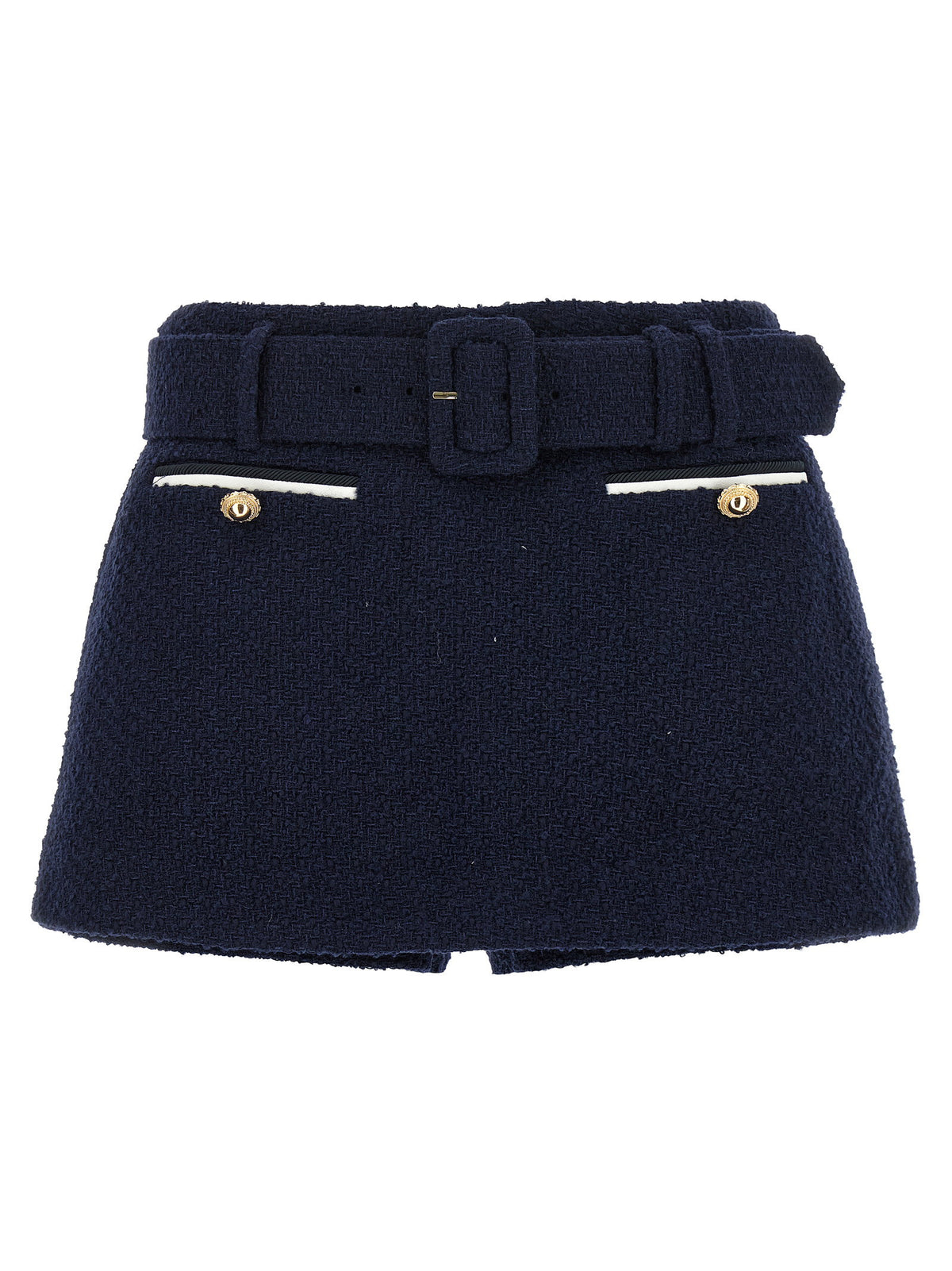 Self-Portrait Bouclé Wool Skort