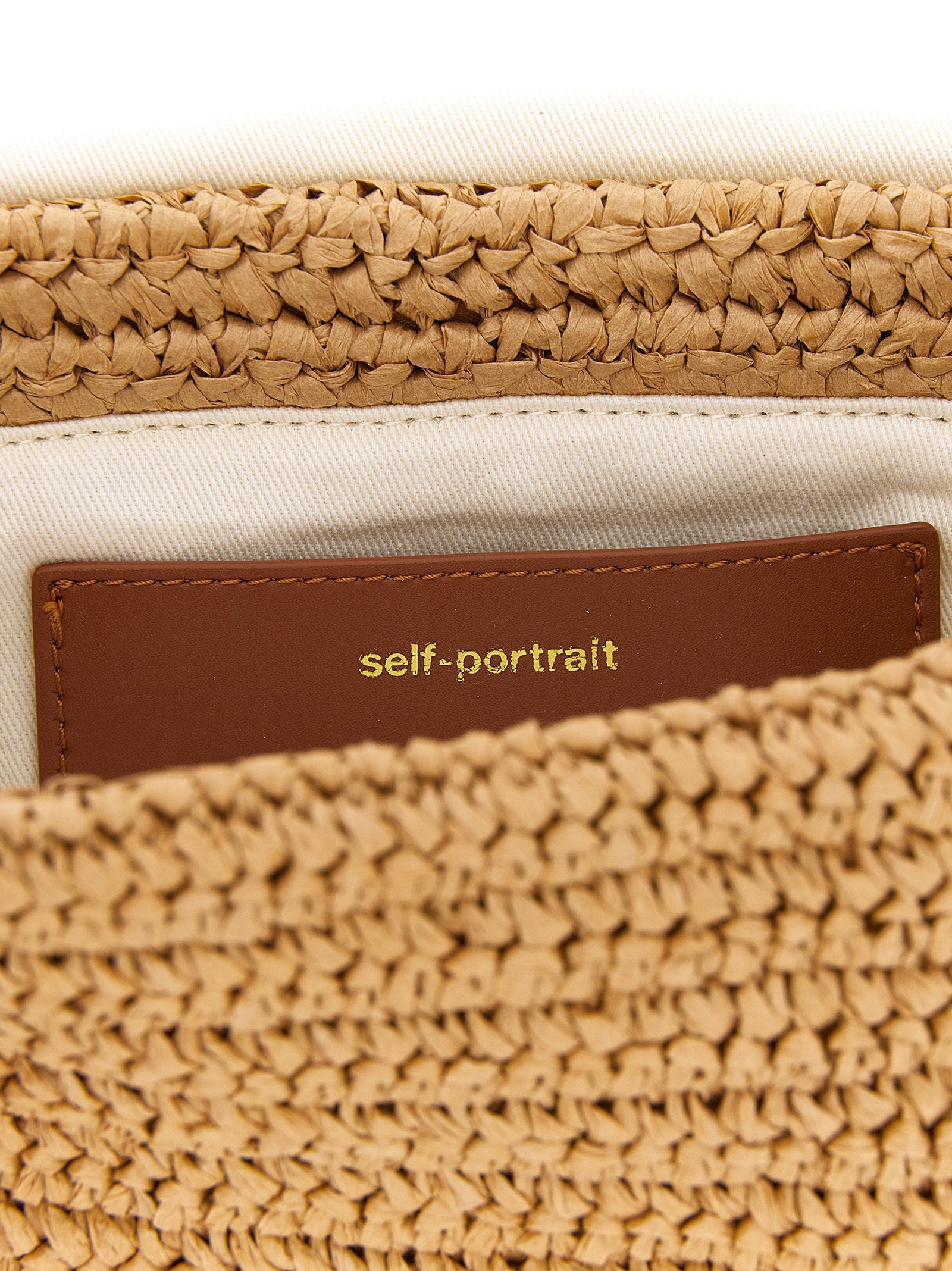 Self-Portrait Raffia Bow Charm Shoulder Bag
