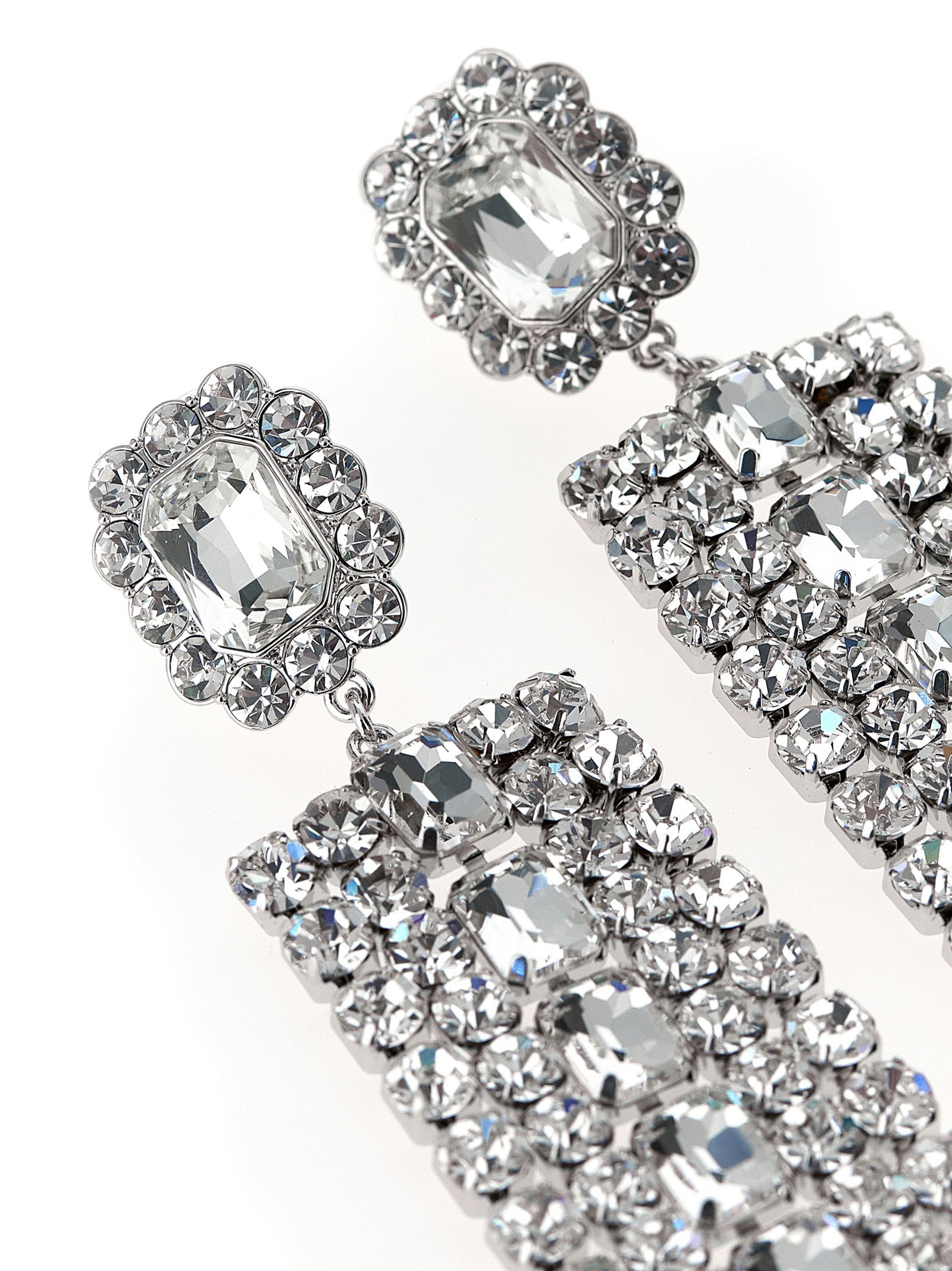 Self-Portrait Multi Crystal Droplet Earrings