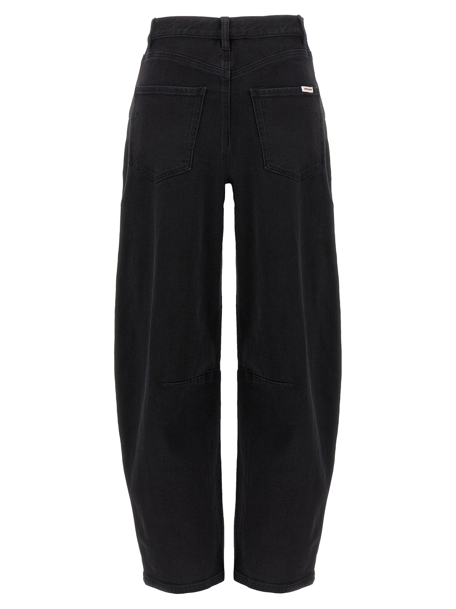Self-Portrait Black Barrel Leg Jeans