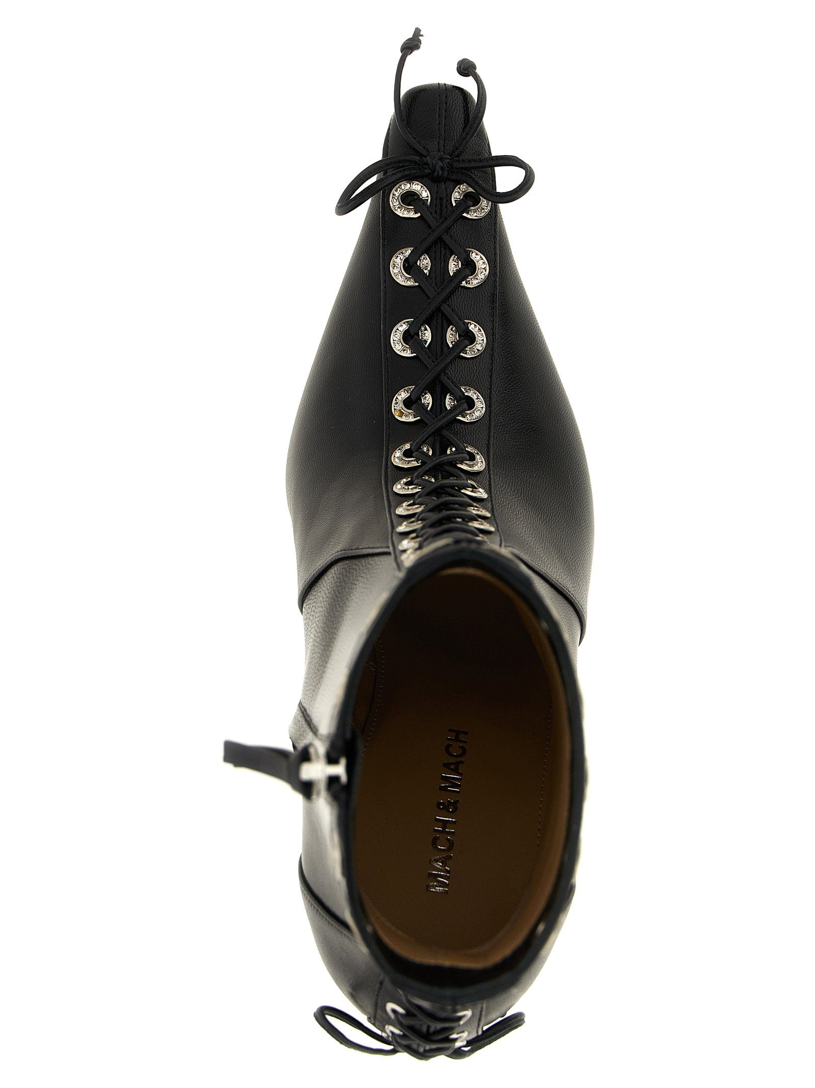 Mach & Mach Crystalized Corset Ankle Boots