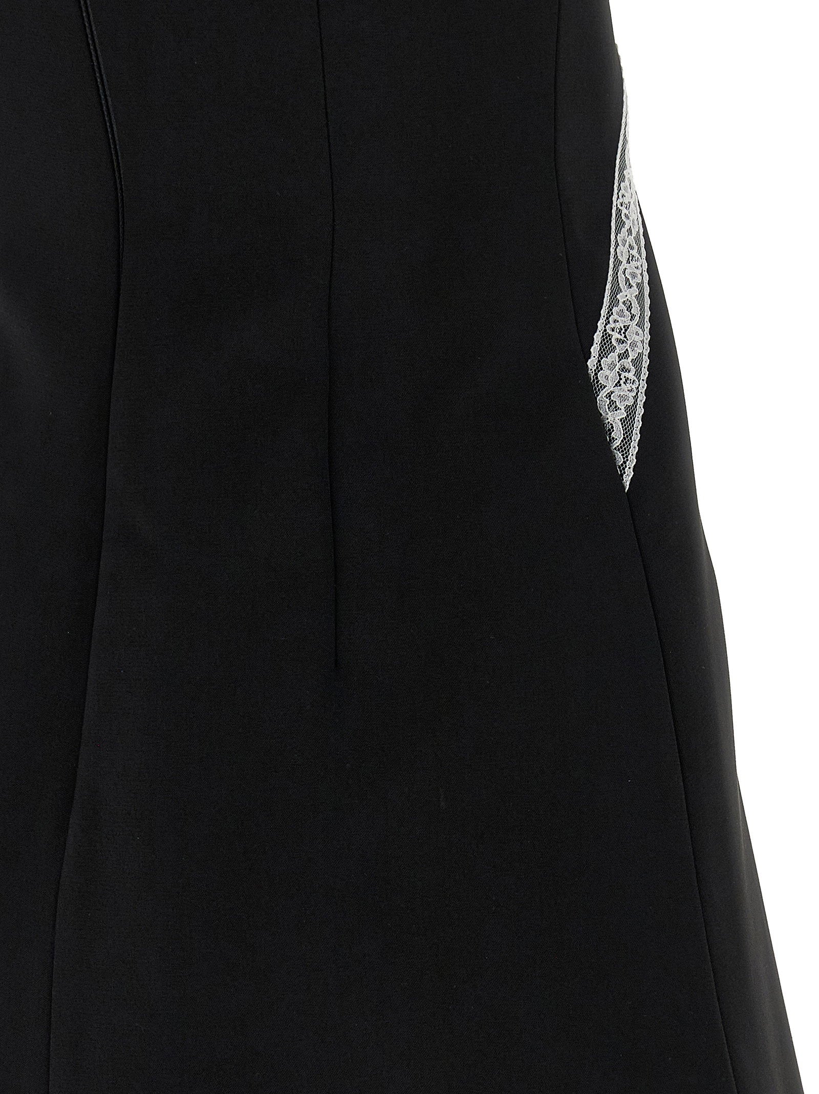 Self-Portrait Black Crêpe Bow Lace Mini Dress