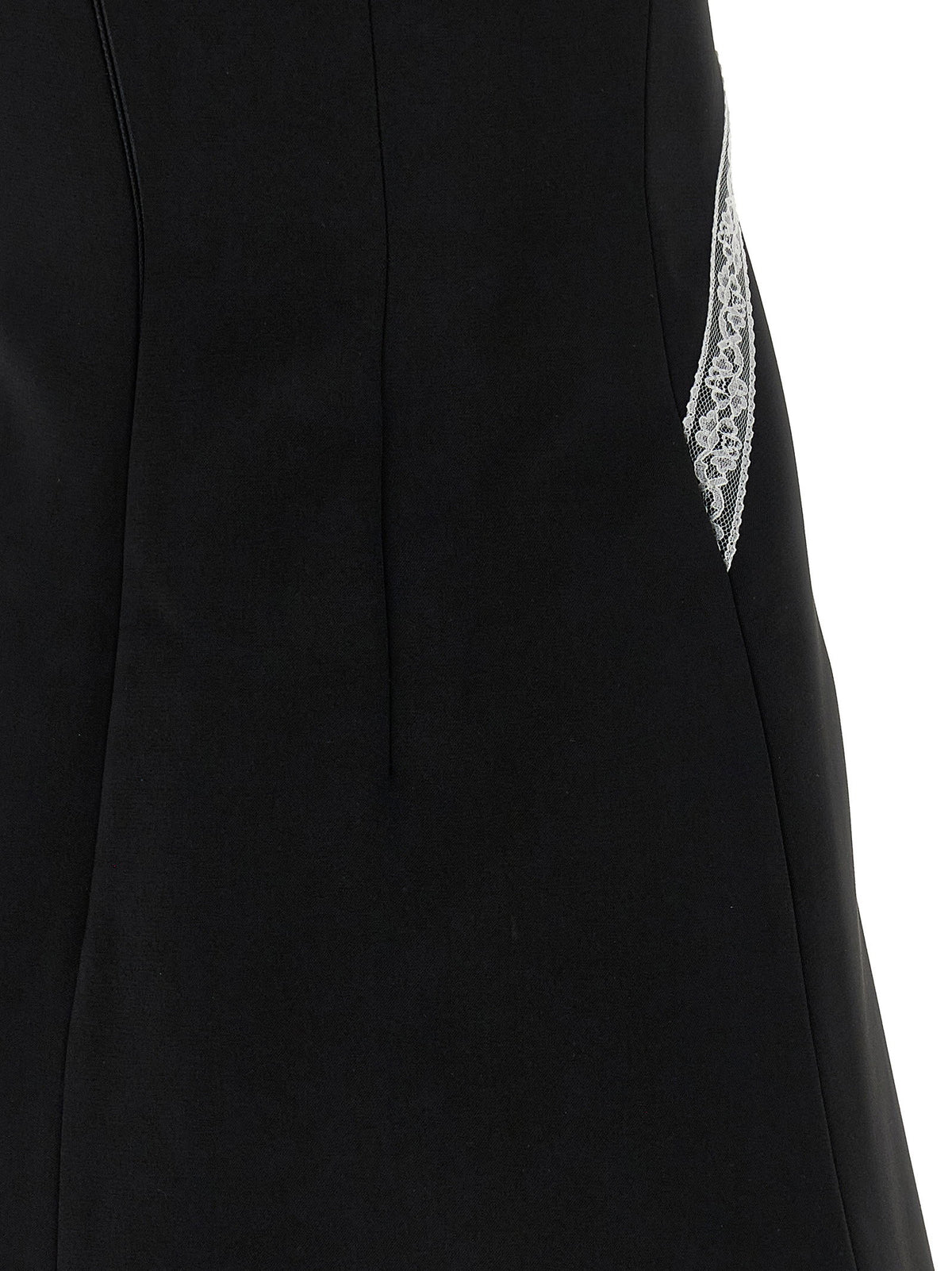 Self-Portrait Black Crêpe Bow Lace Mini Dress