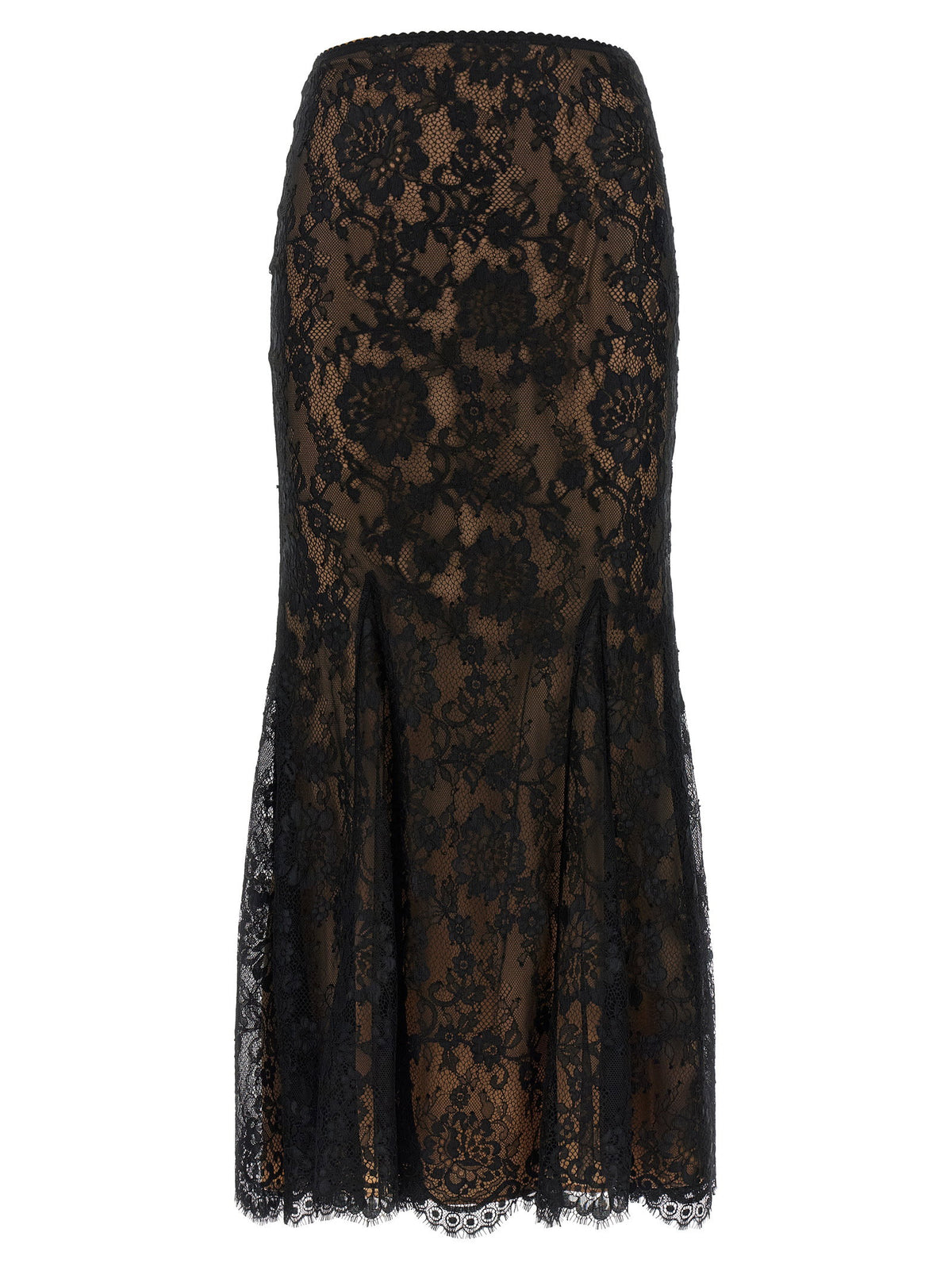 Self-Portrait Black Lace Midi Skirt