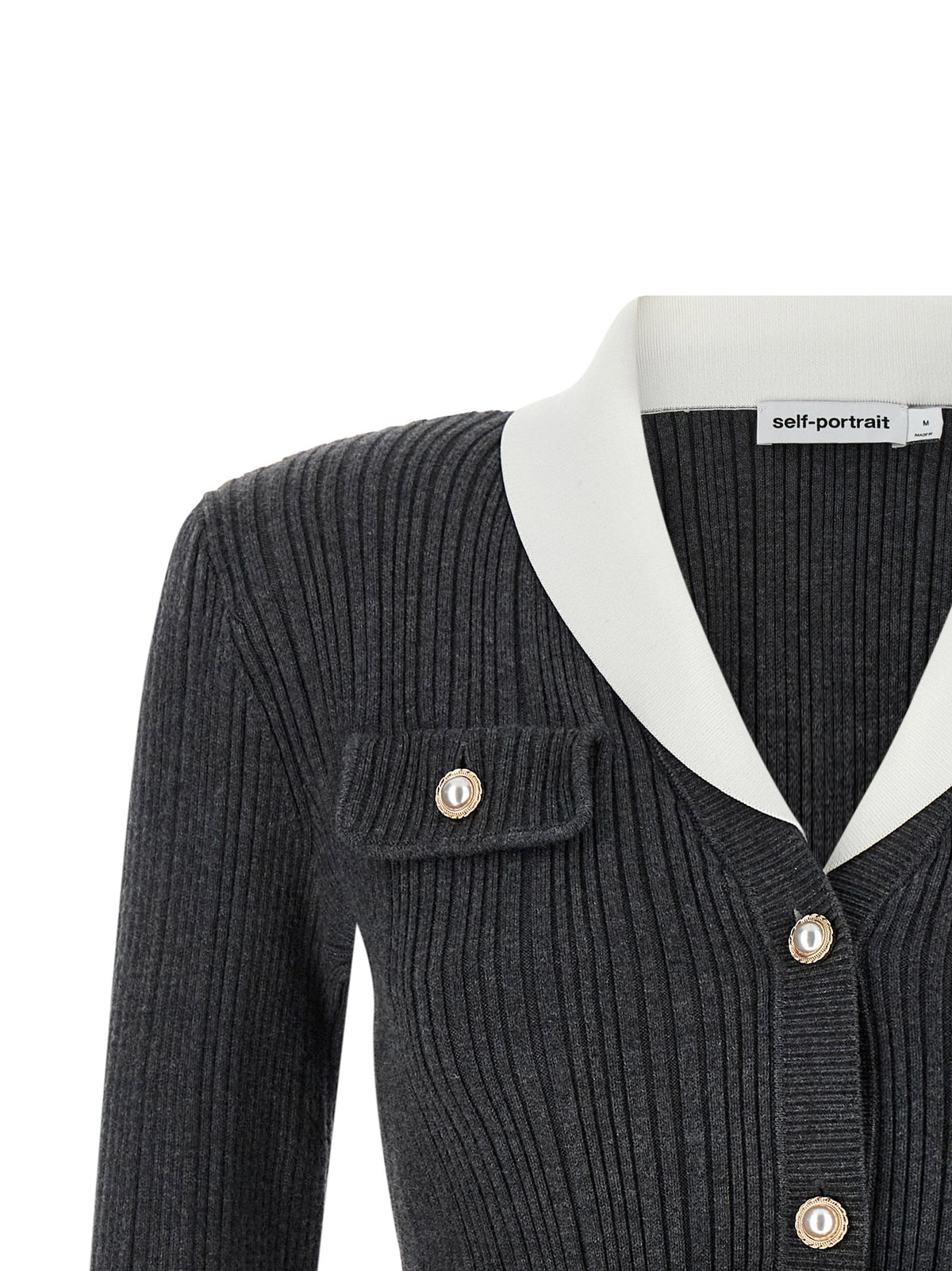 Self-Portrait Ribbed Cardigan