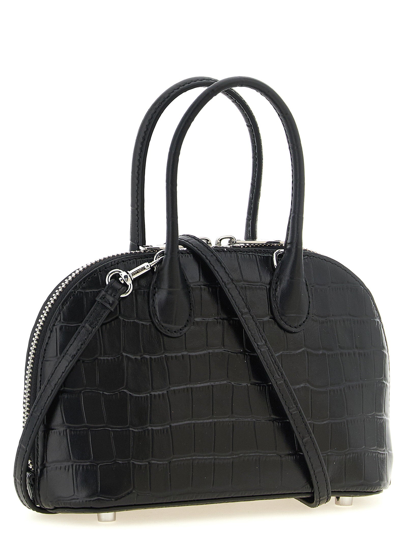 Self-Portrait Croc Leather Mini Toast Handbag