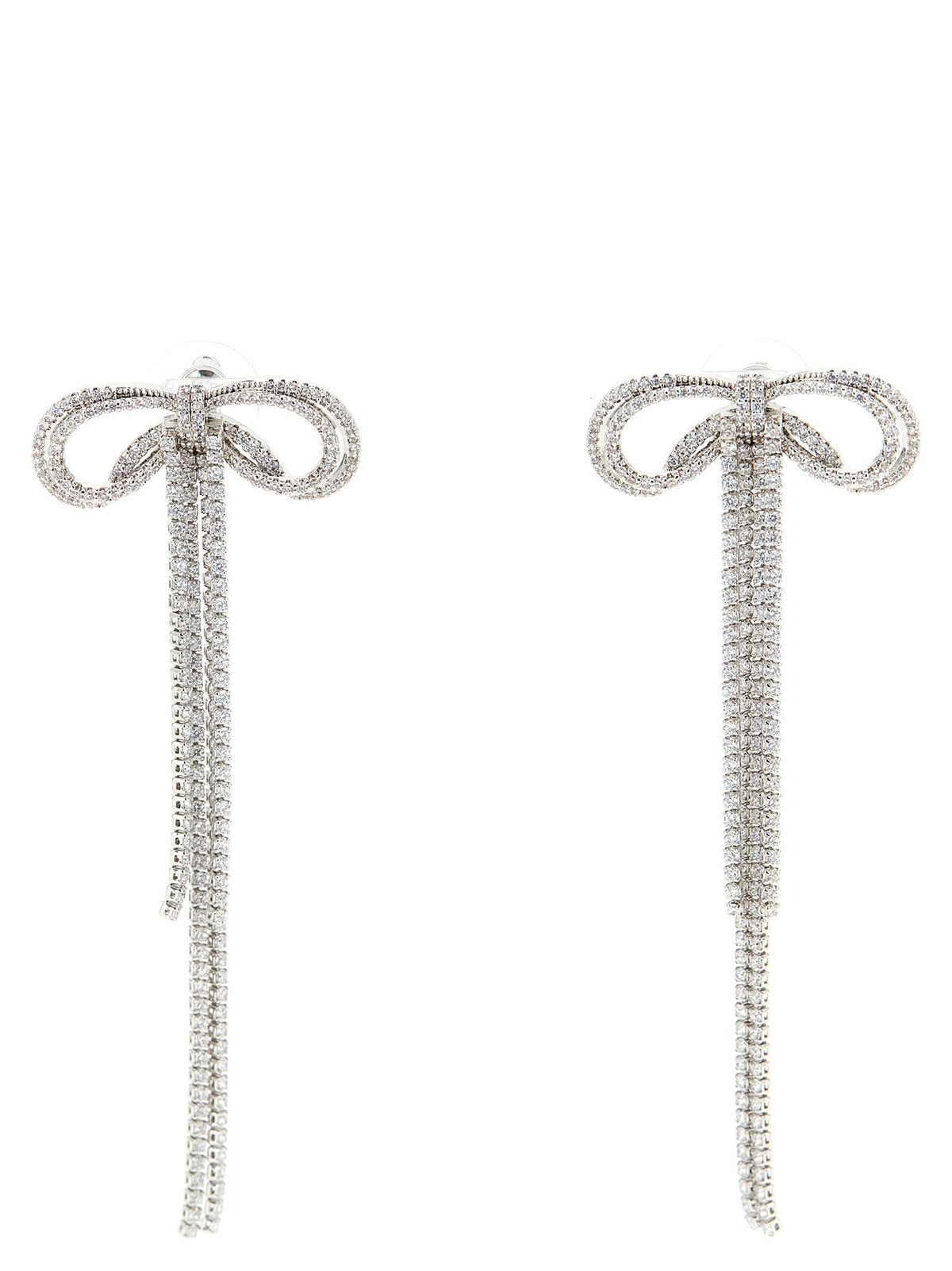 Self-Portrait Double Crystal Bow Earrings
