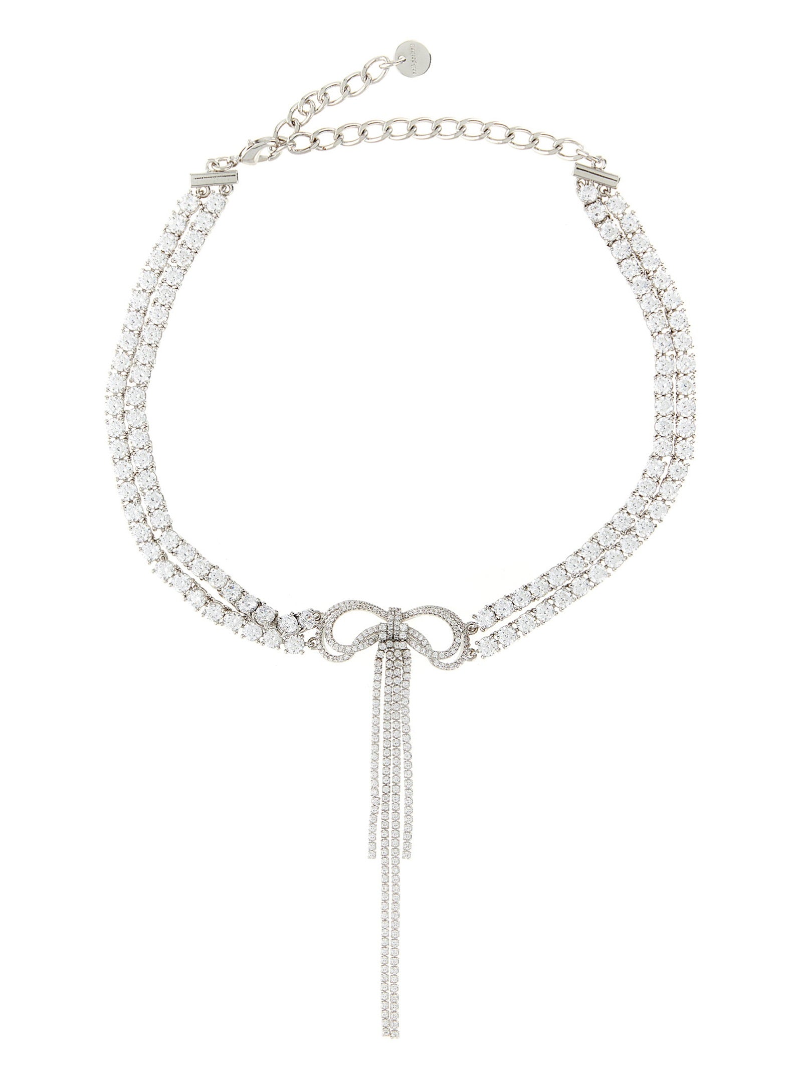 Self-Portrait Double Crystal Bow Necklace