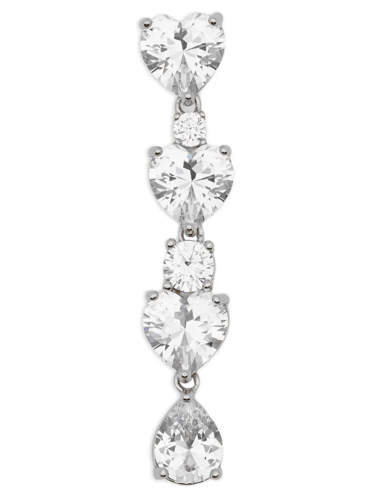 Self-Portrait Crystal Heart Tiered Earrings