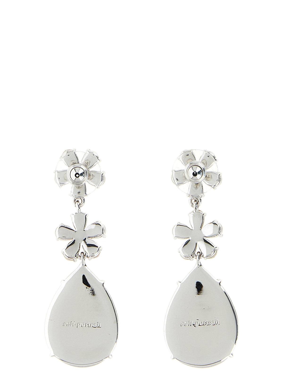 Self-Portrait Crystal Flower Tiered Earrings
