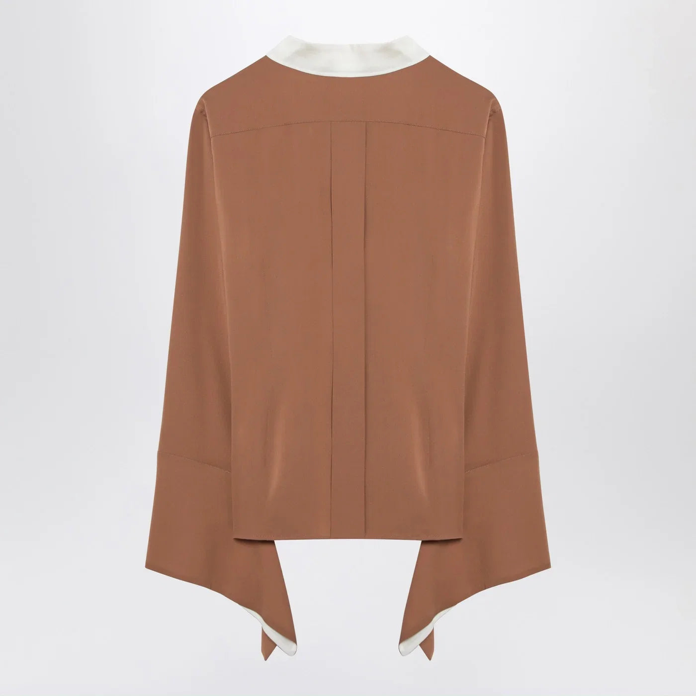 Max Mara Camel silk colour-block shirt