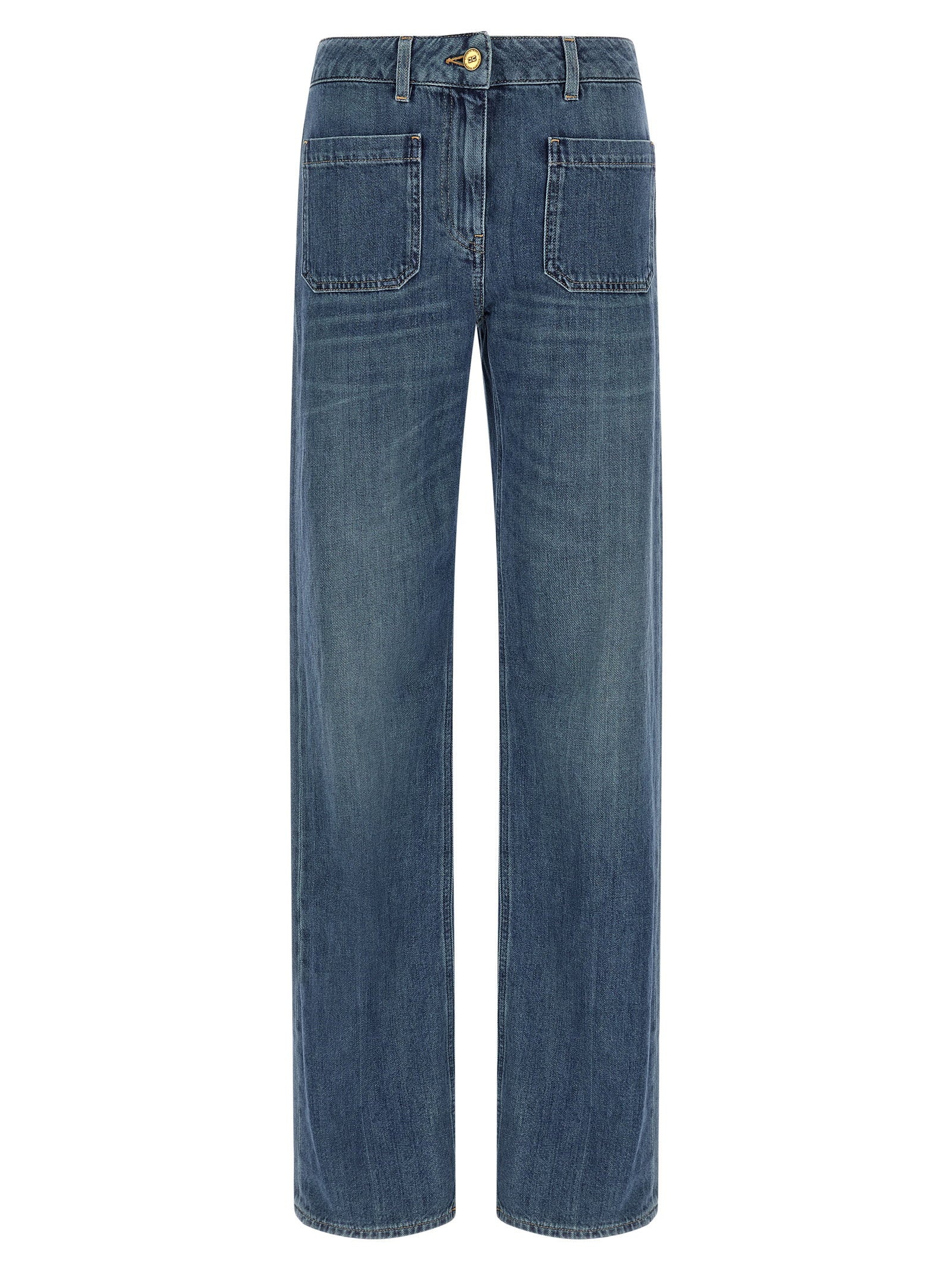 Elisabetta Franchi Logo Embroidery Jeans
