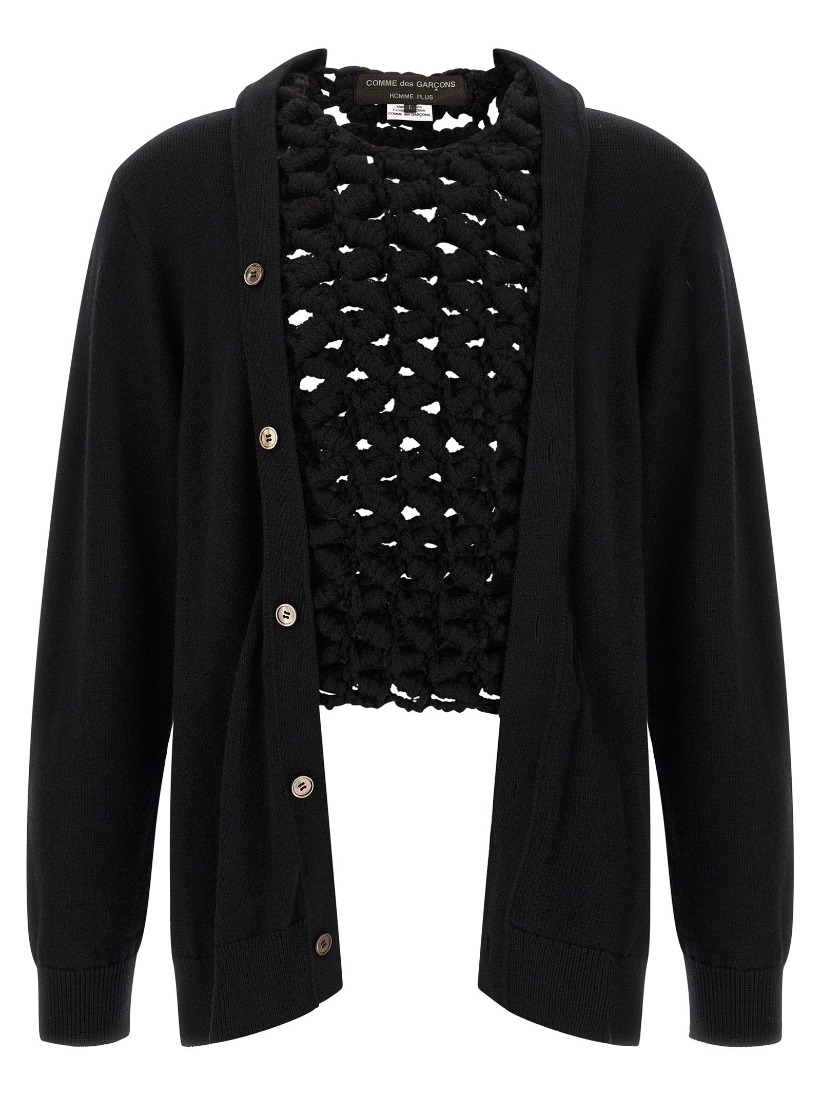 Comme Des Garçons Homme Plus Woven Insert Cardigan