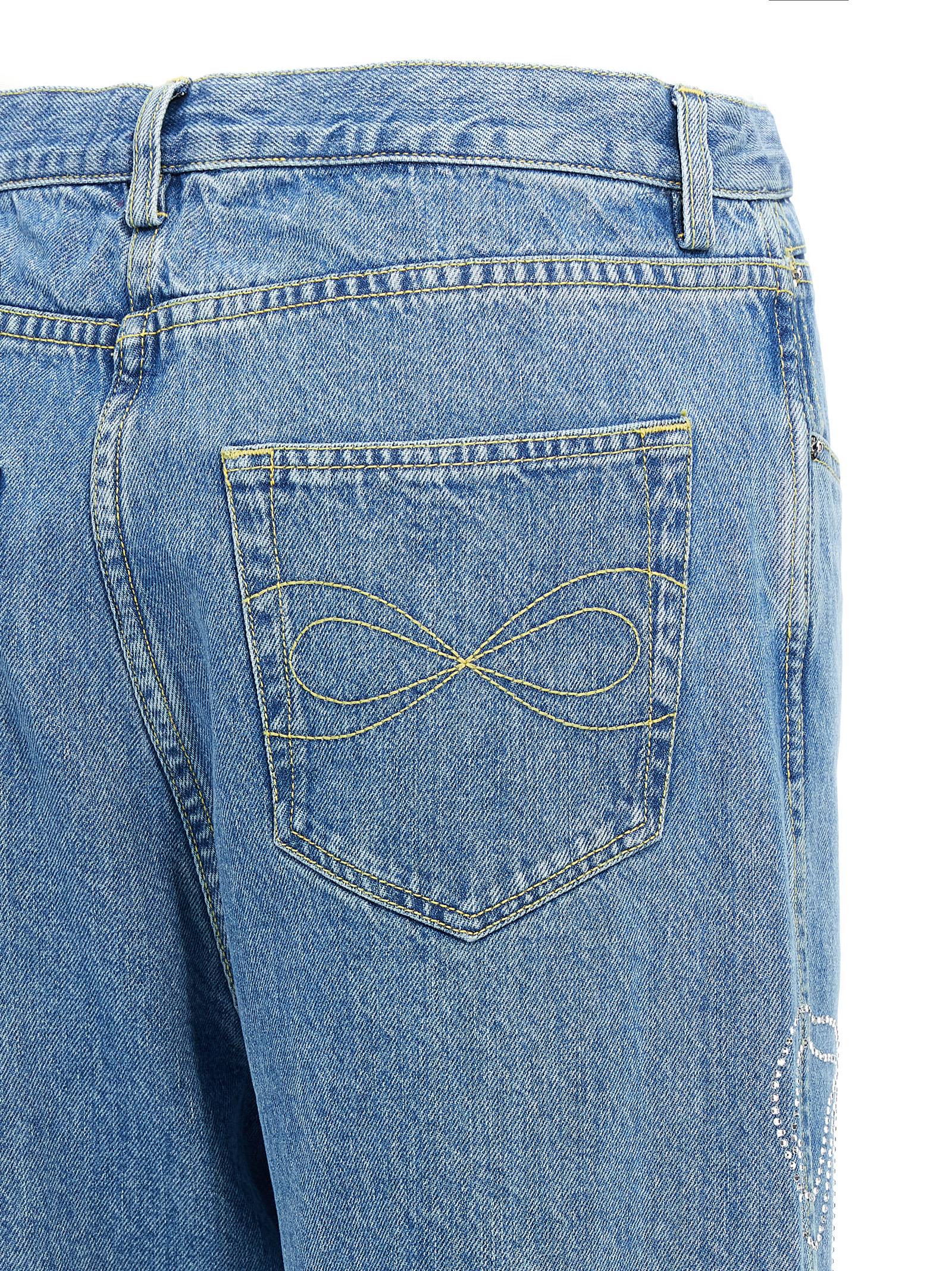 Mach & Mach Crystal Ribbon Hot Fix Jeans