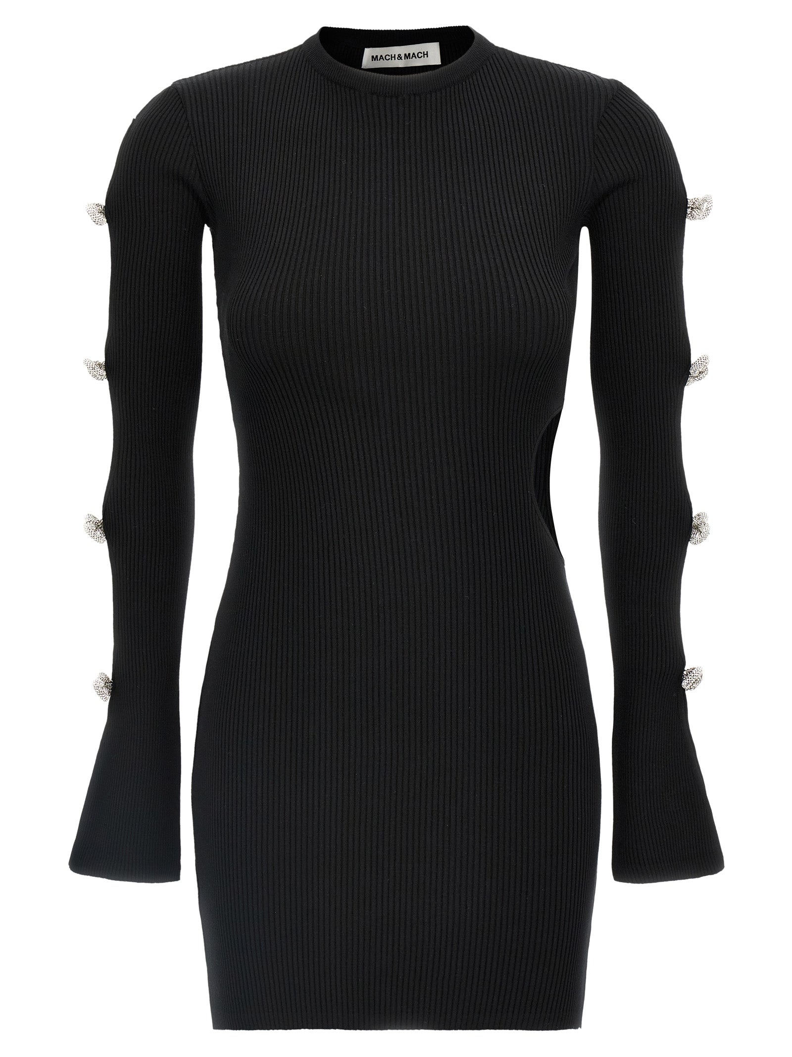Mach & Mach Cut-out Crystal Bow Dress