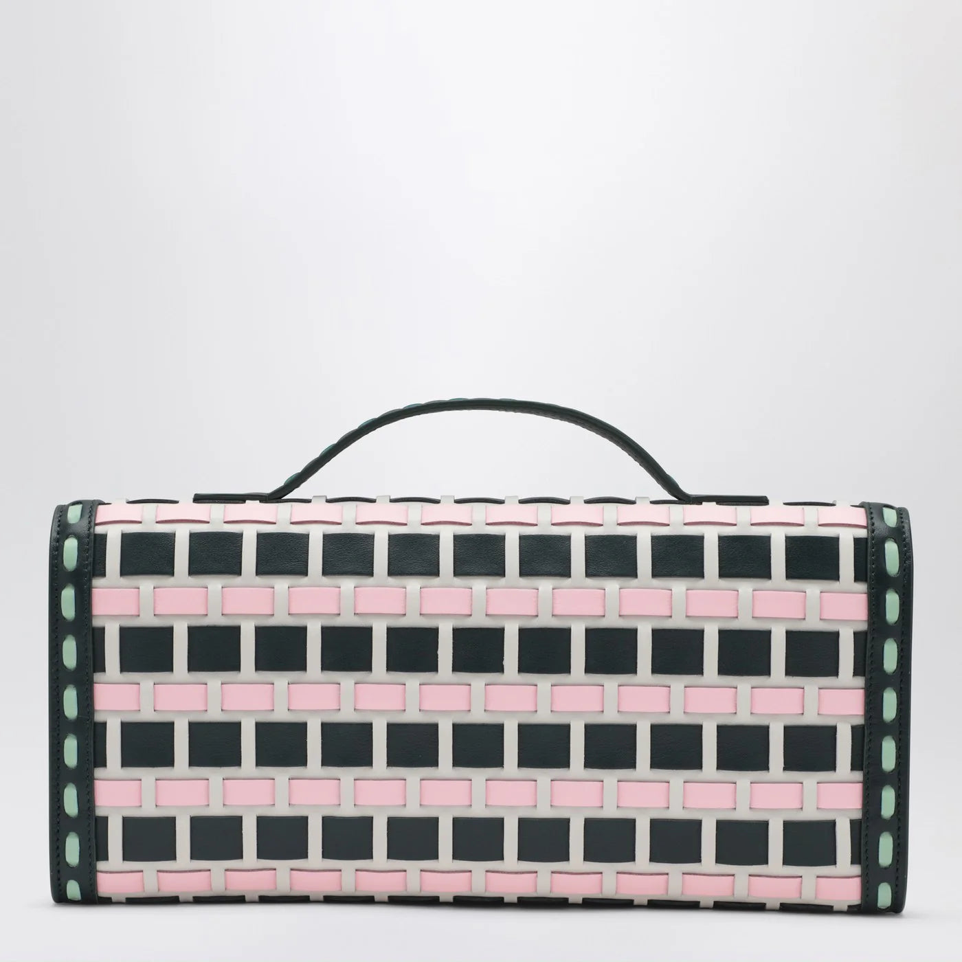 ROGER VIVIER Belle Vivier ice/pink/navy blue clutch bag