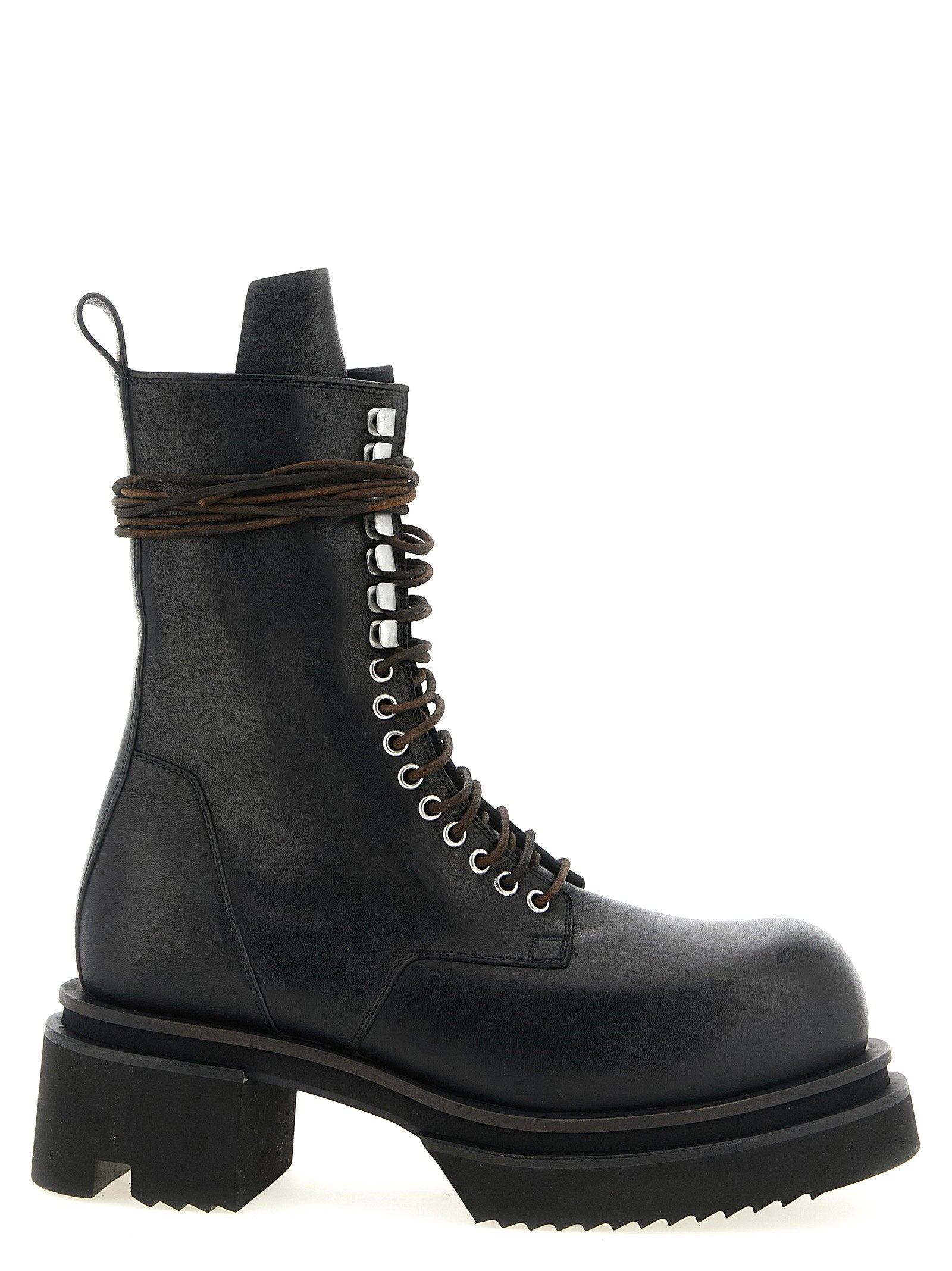Rick Owens Lace Up Bogun Combat Boots