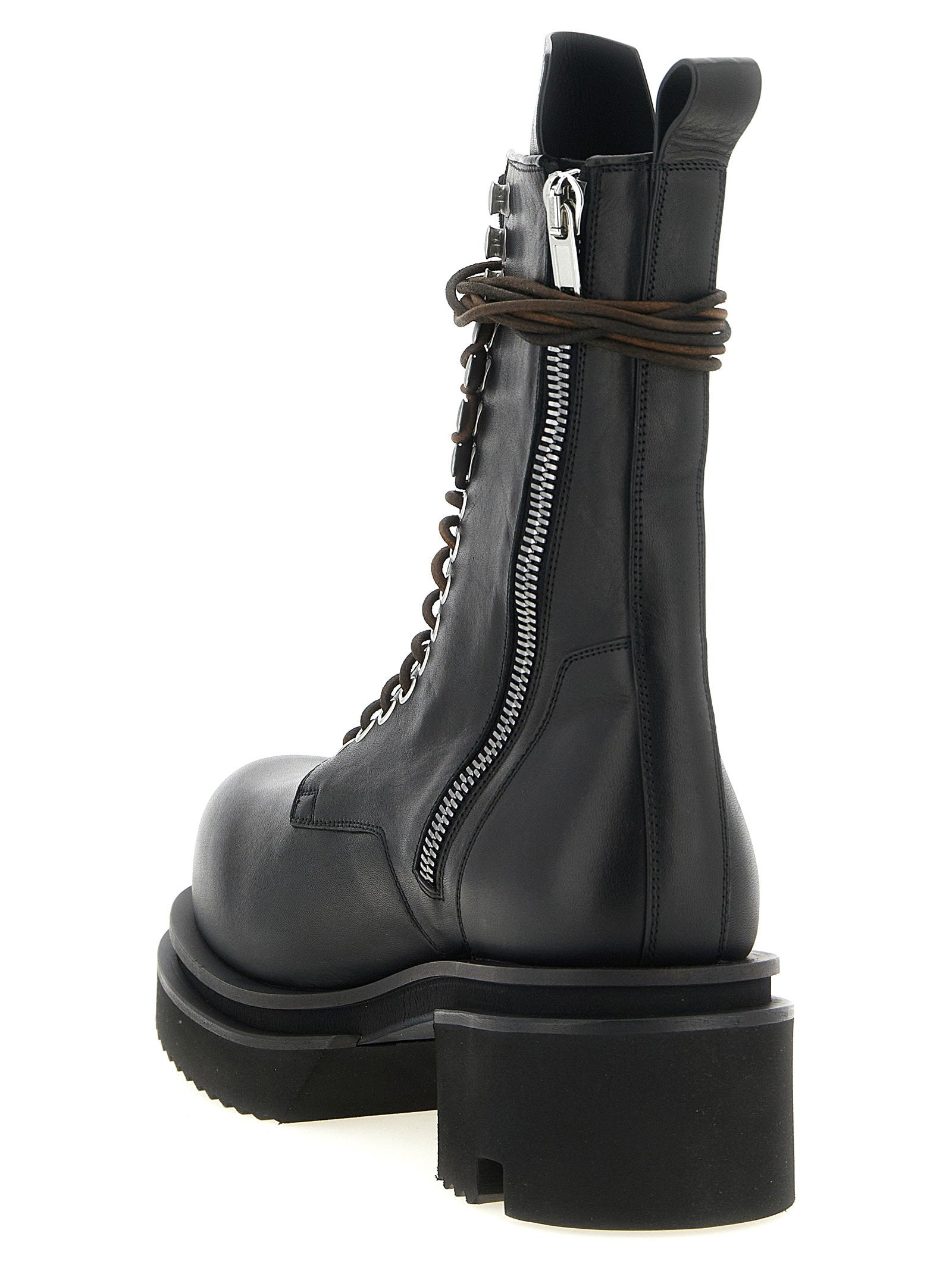 Rick Owens Lace Up Bogun Combat Boots