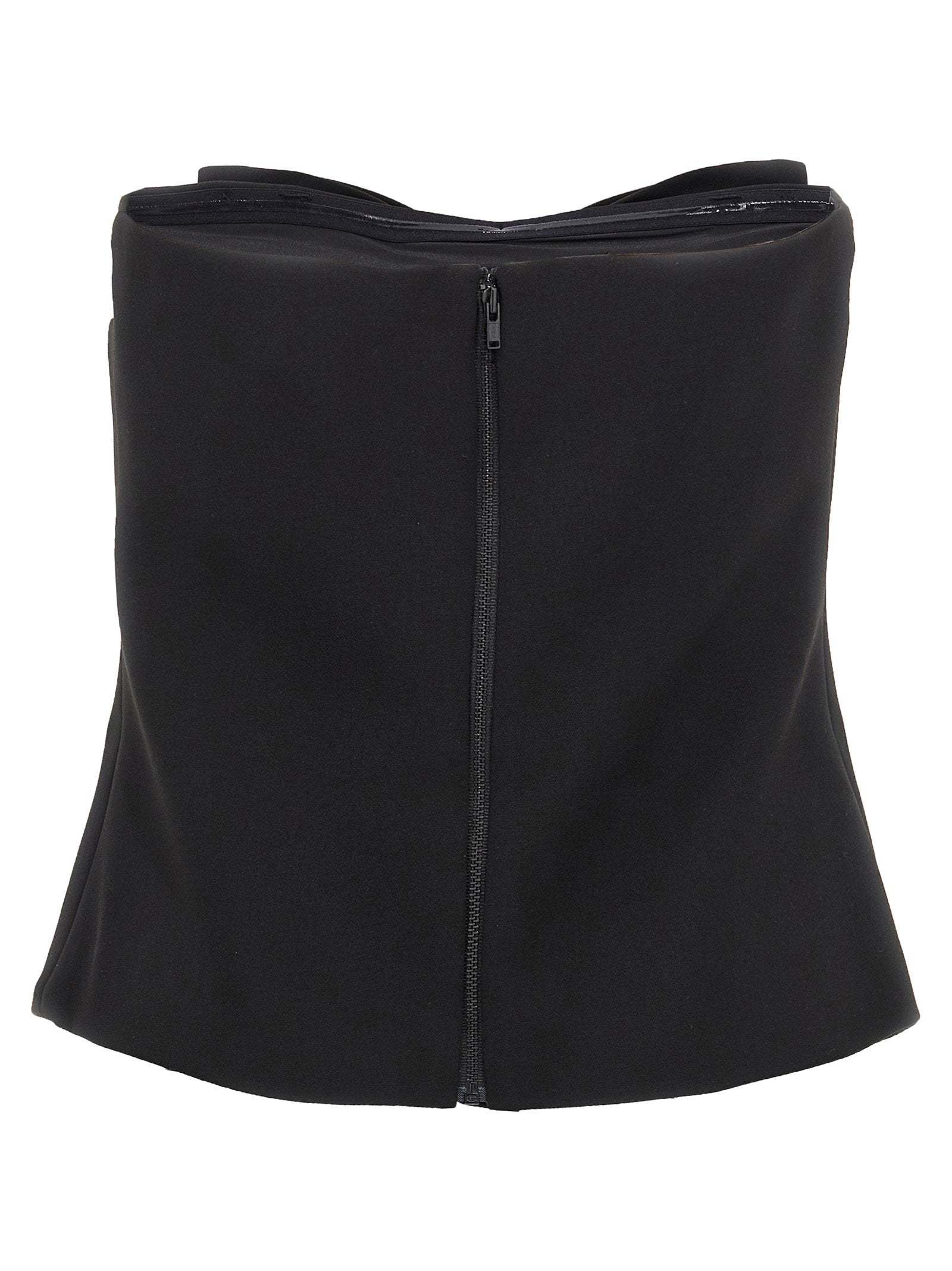 Self-Portrait Black Crepe Bandeau Top