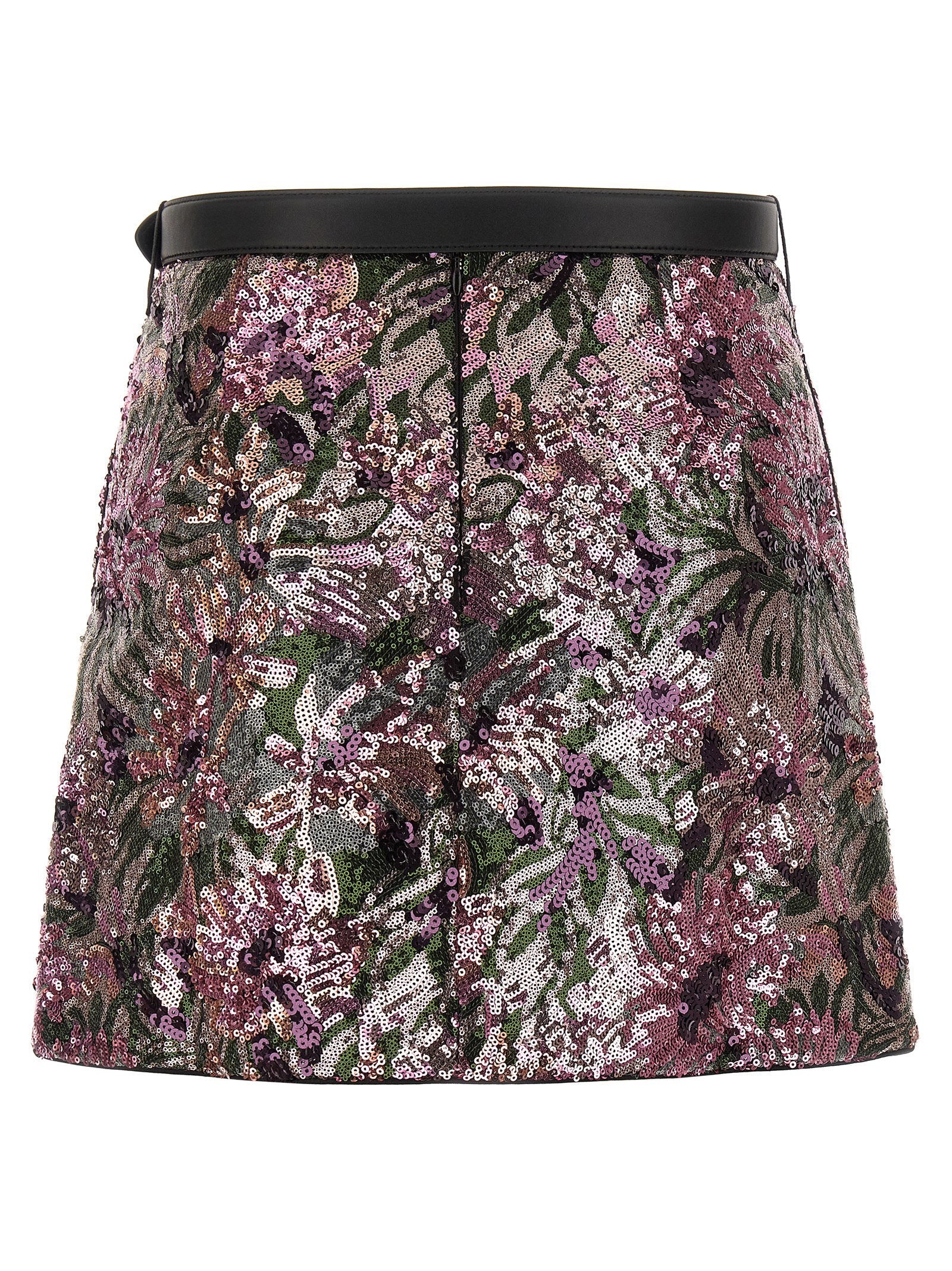 Self-Portrait Floral Sequin Mini Skirt