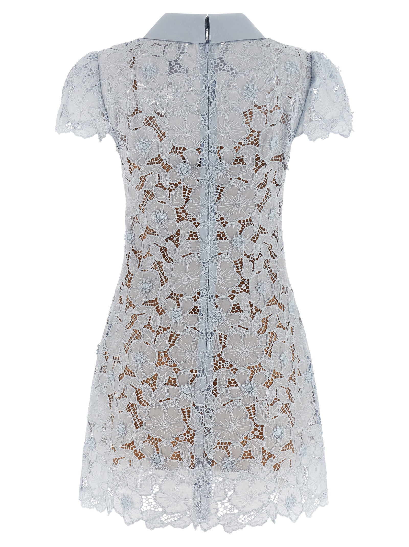 Self-Portrait Blue Guipure Lace Mini Dress