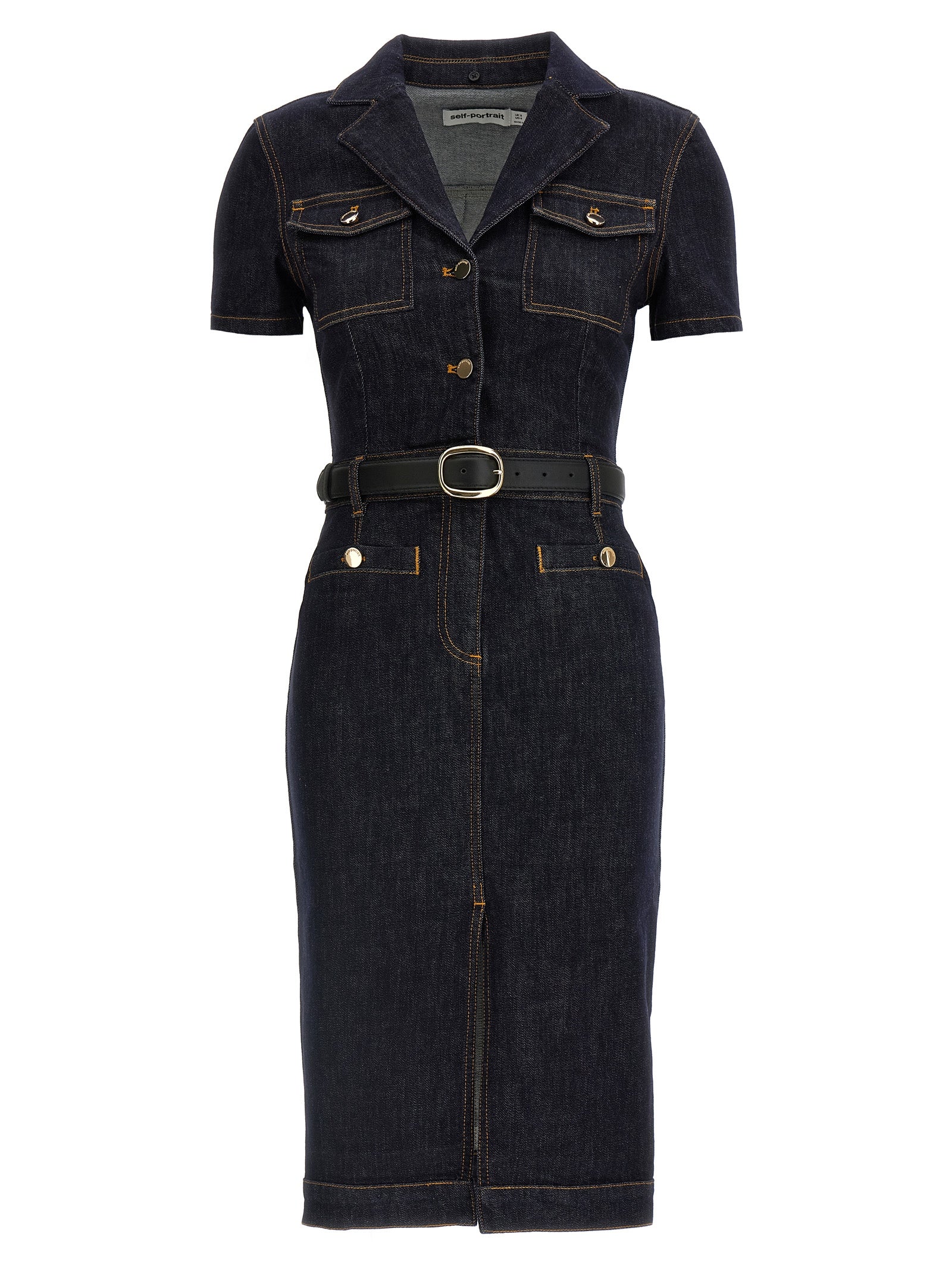 Self-Portrait Indigo Denim Midi Dress