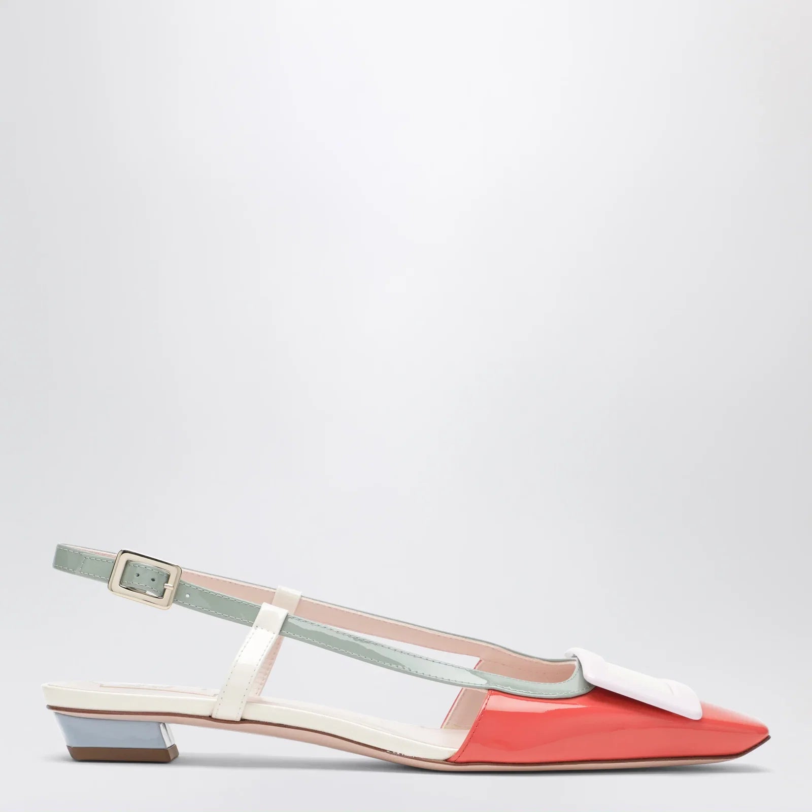 ROGER VIVIER Multicolour Belle Vivier Slingback Ballerinas in patent leather